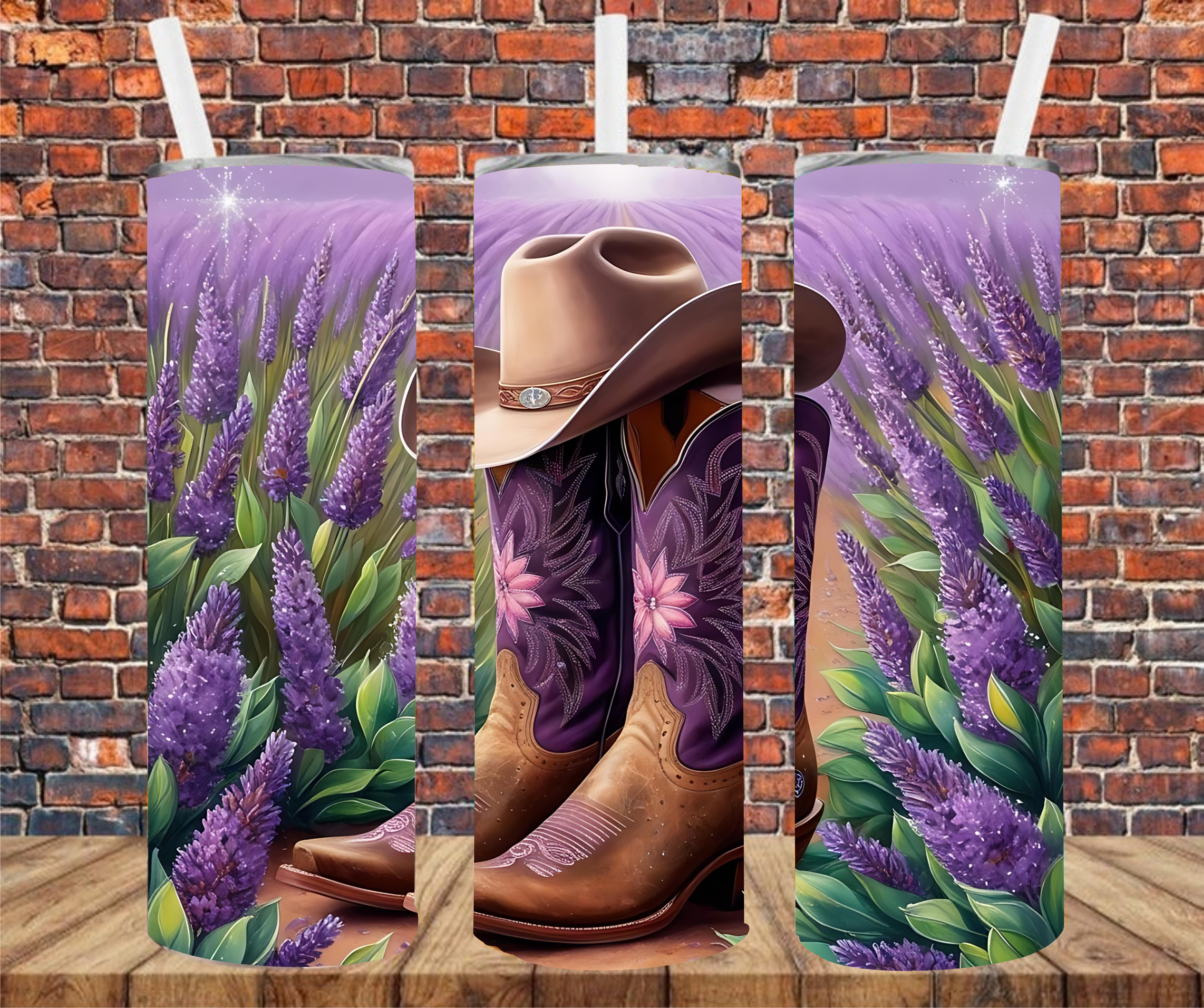 Lavender Cowgirl - Tumbler Wrap - Sublimation Transfer
