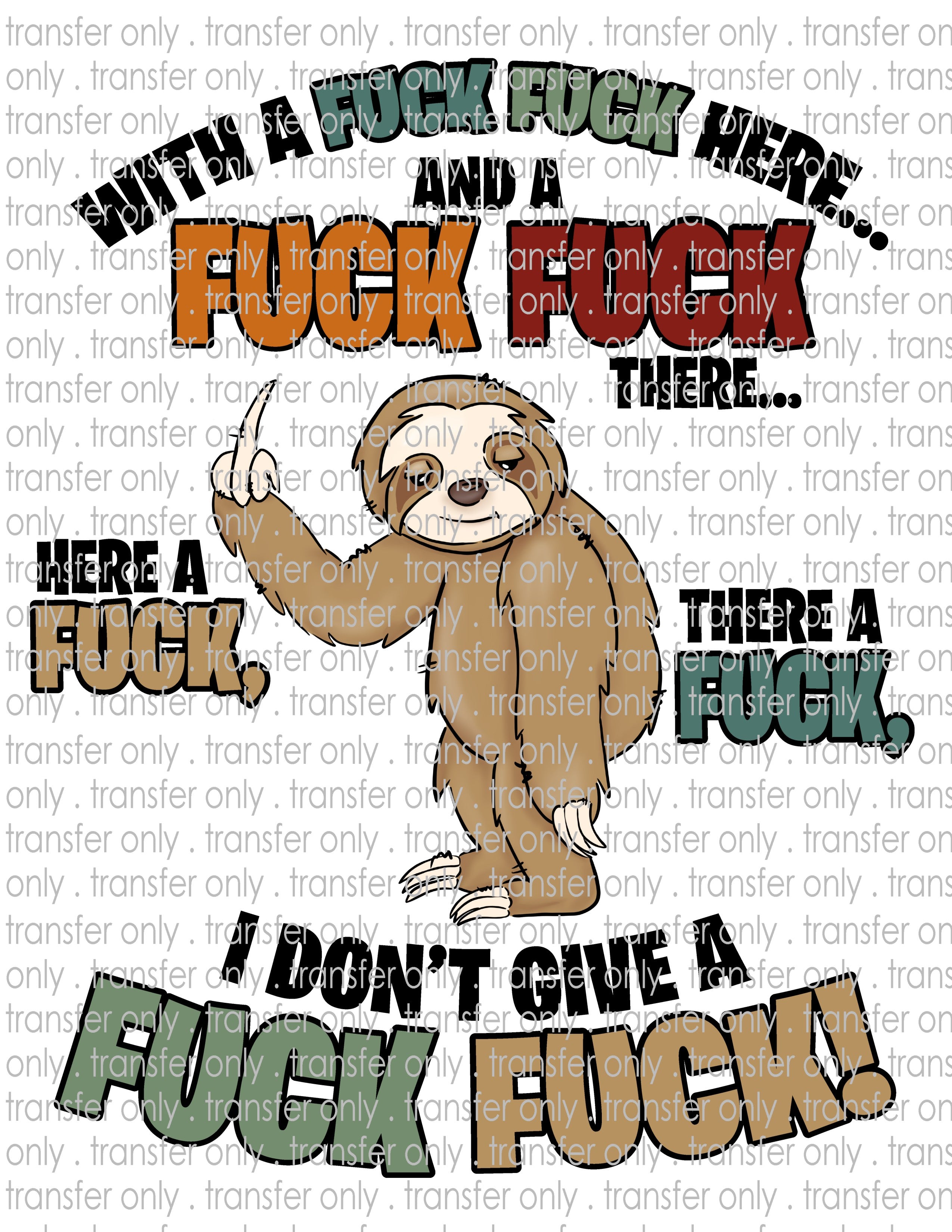 Mature Adult - Waterslide, Sublimation Transfers