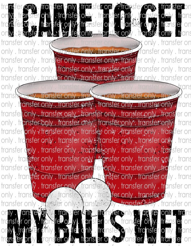 I Came to Get My Balls Wet - Waterslide, Sublimation Transfers