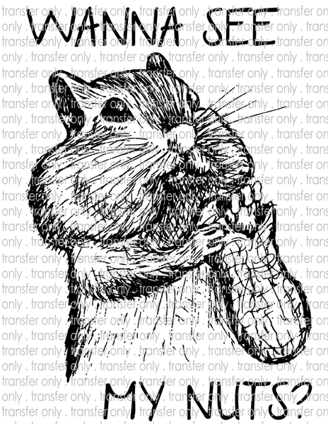 Wanna See My Nuts? - Waterslide, Sublimation Transfers