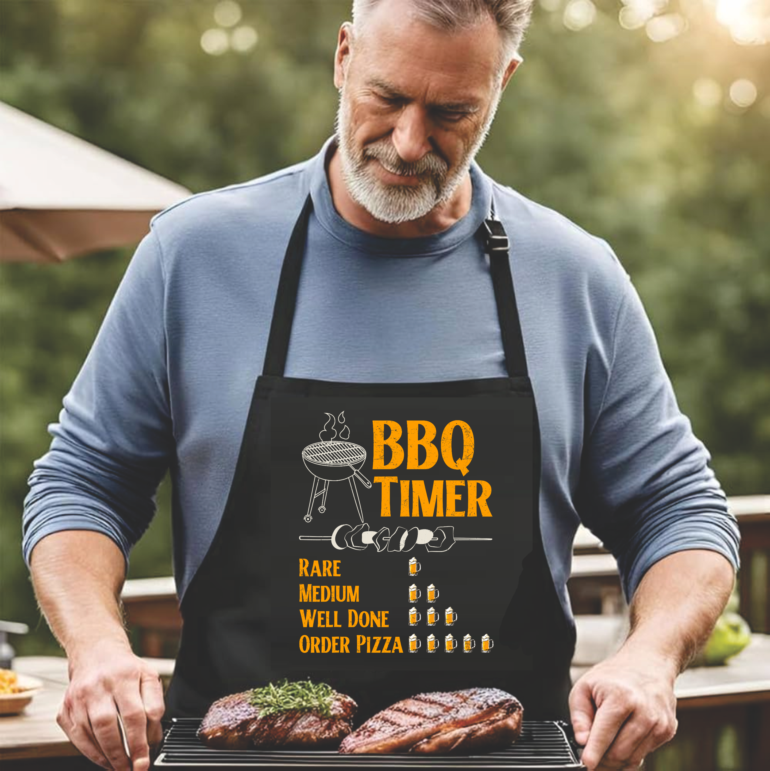 BBQ Timer - DTF Transfer for Shirts & Aprons
