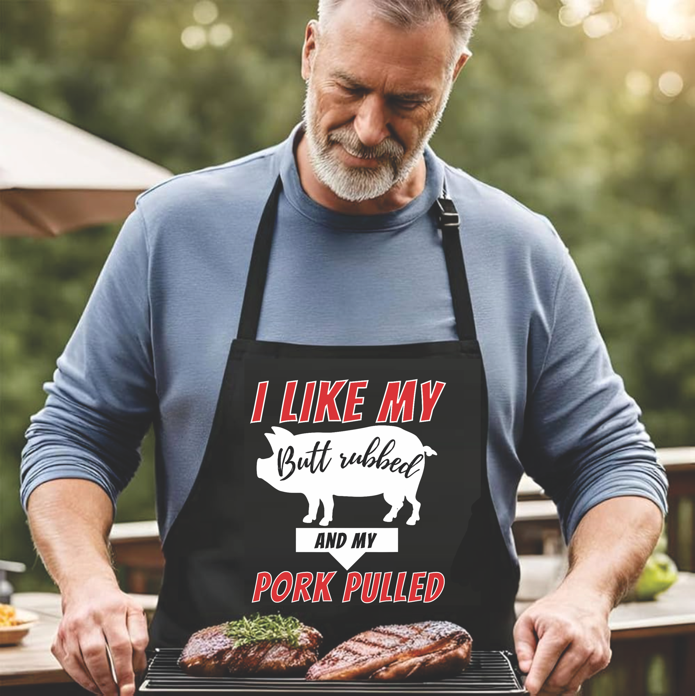 I Like MY Butt Rubbed & Pork Pulled - DTF Transfer for Shirts & Aprons