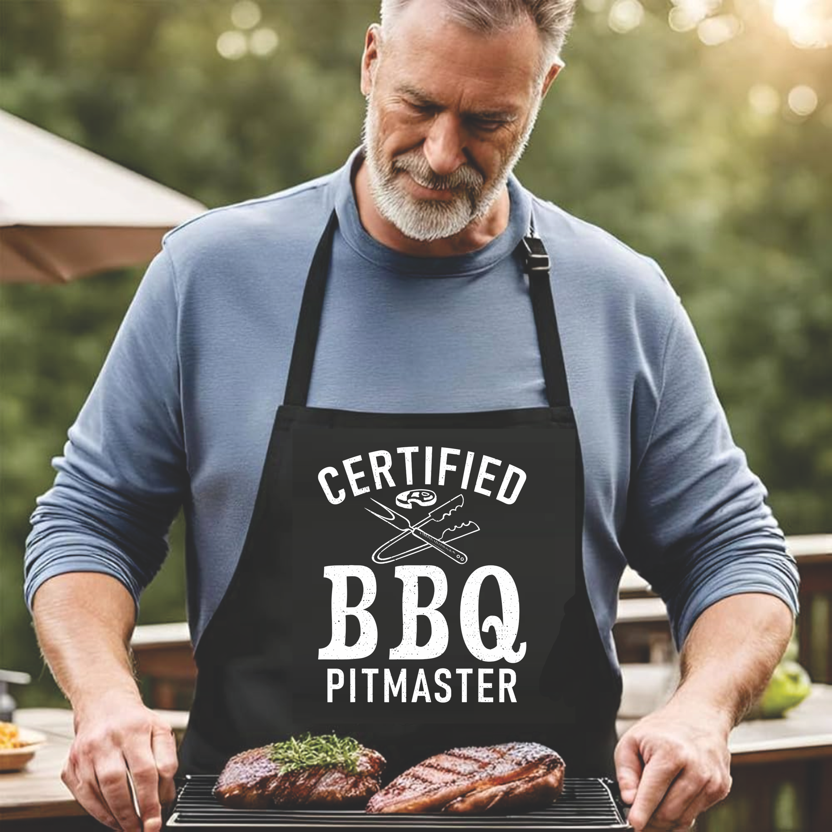 Certified BBQ PitMaster - DTF Transfer for Shirts & Aprons
