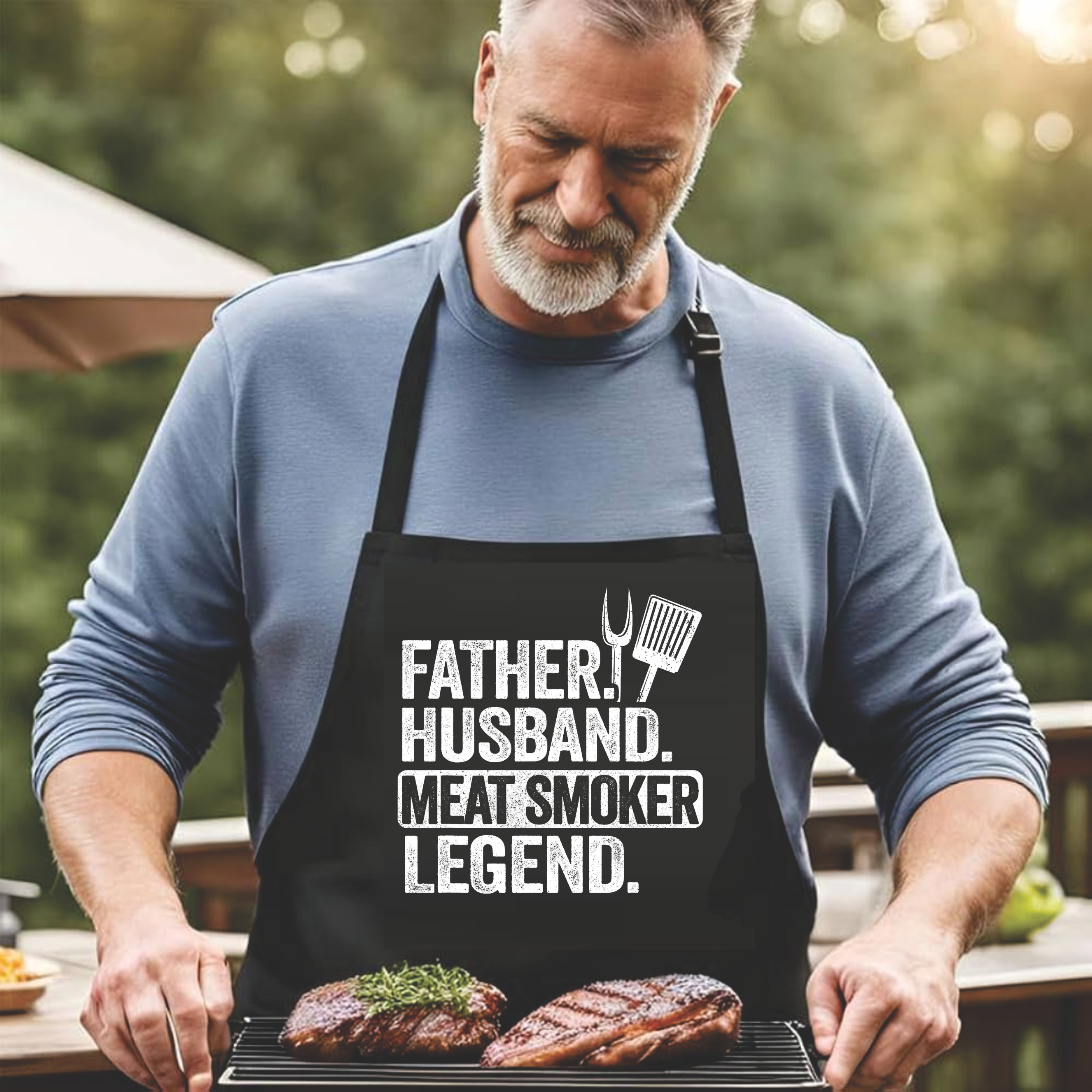 Father Husband Meat Smoker Legend - DTF Transfer for Shirts & Aprons