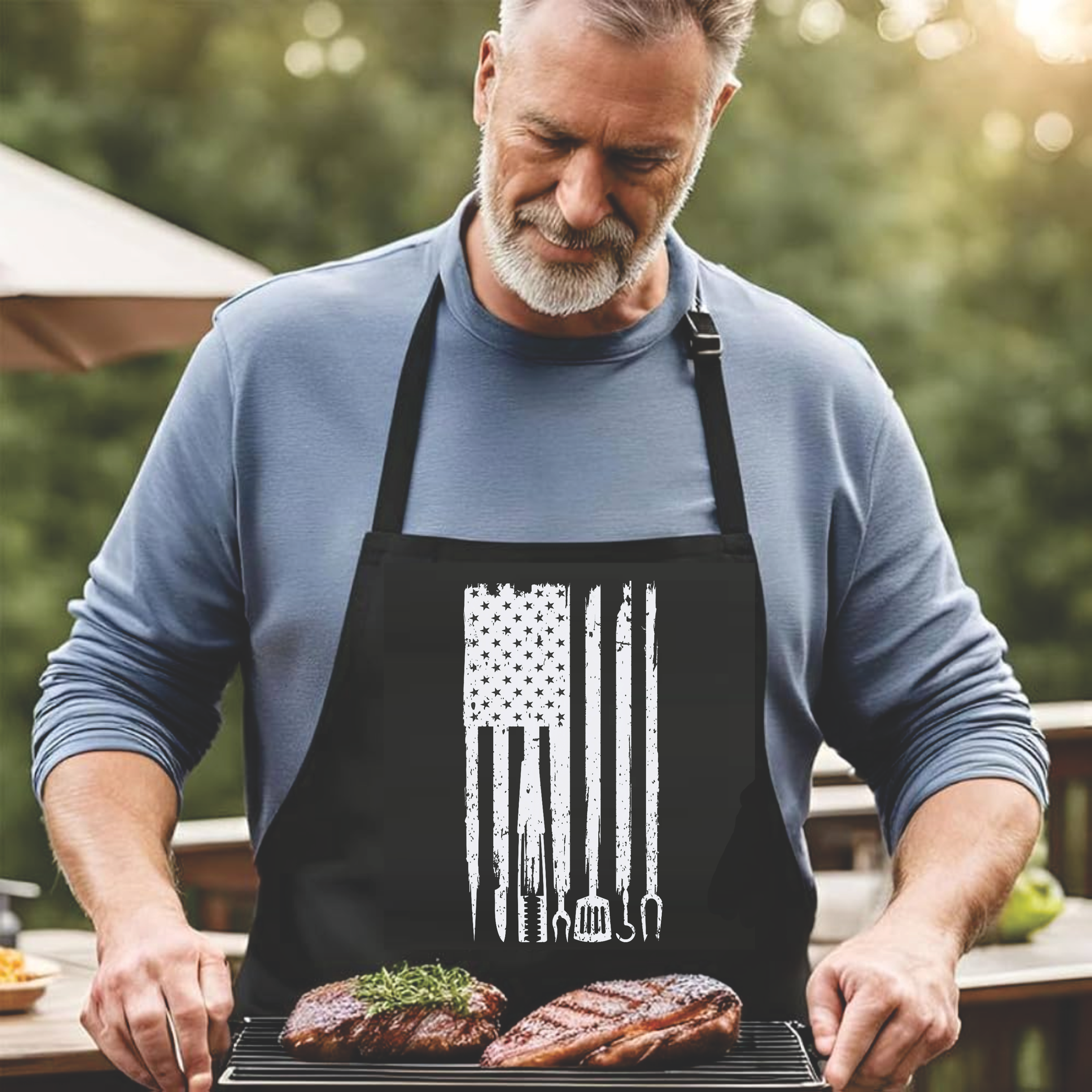 Grill Tools Flag - DTF Transfer for Shirts & Aprons