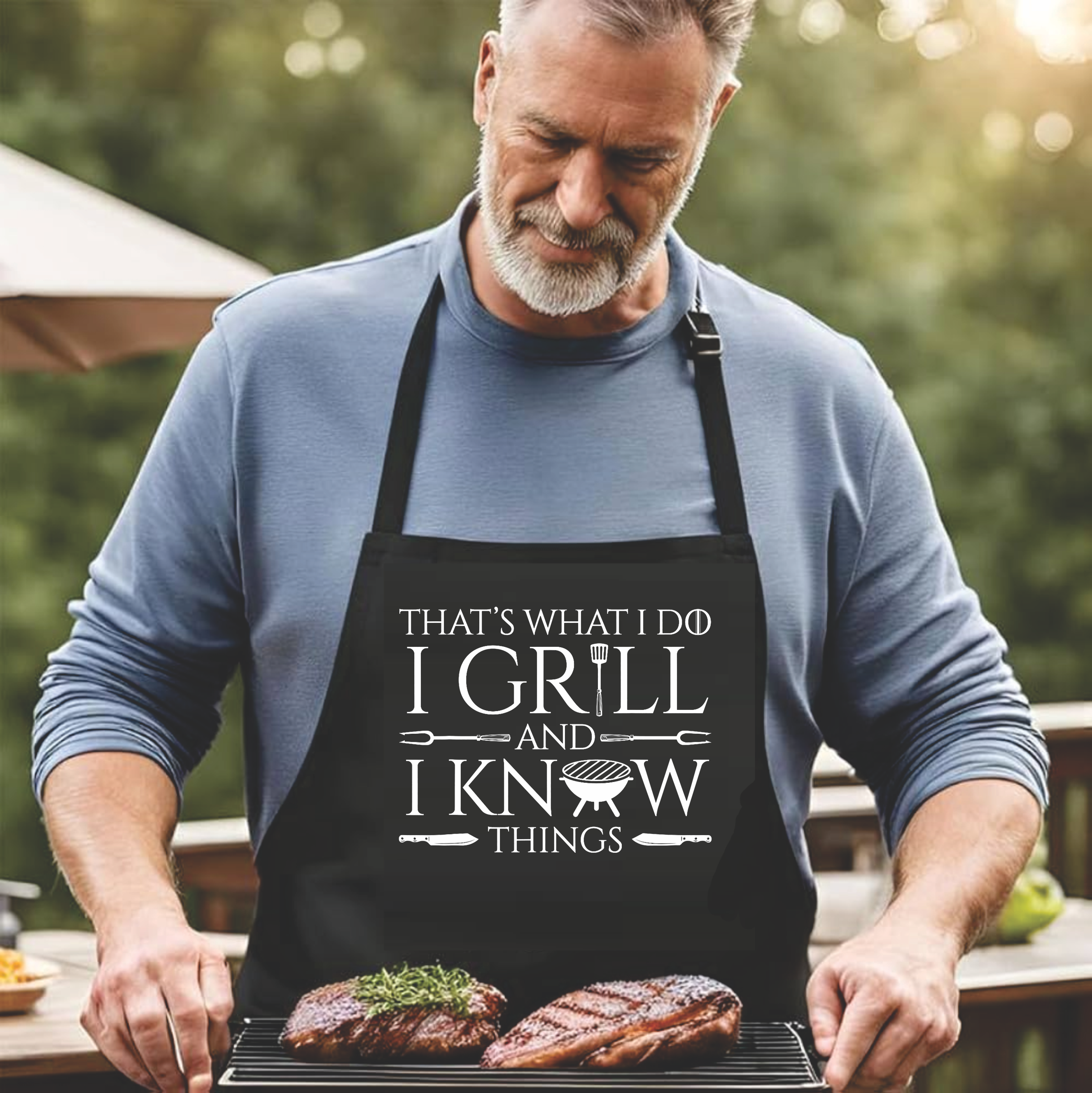 That's What I Do, I Grill & I Know Things - DTF Transfer for Shirts & Aprons