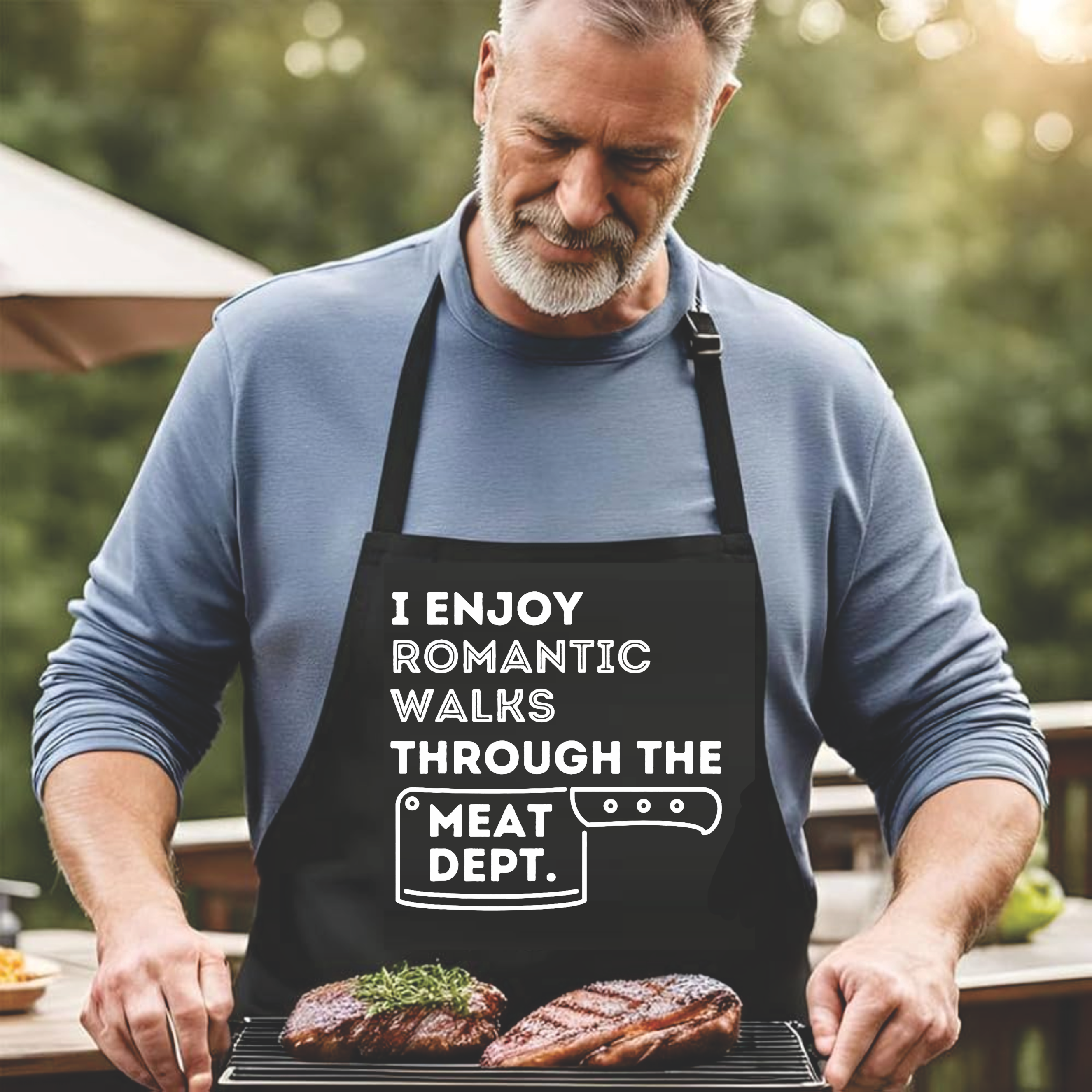 I Love Romantic Walks Through The Meat Dept. - DTF Transfer for Shirts & Aprons