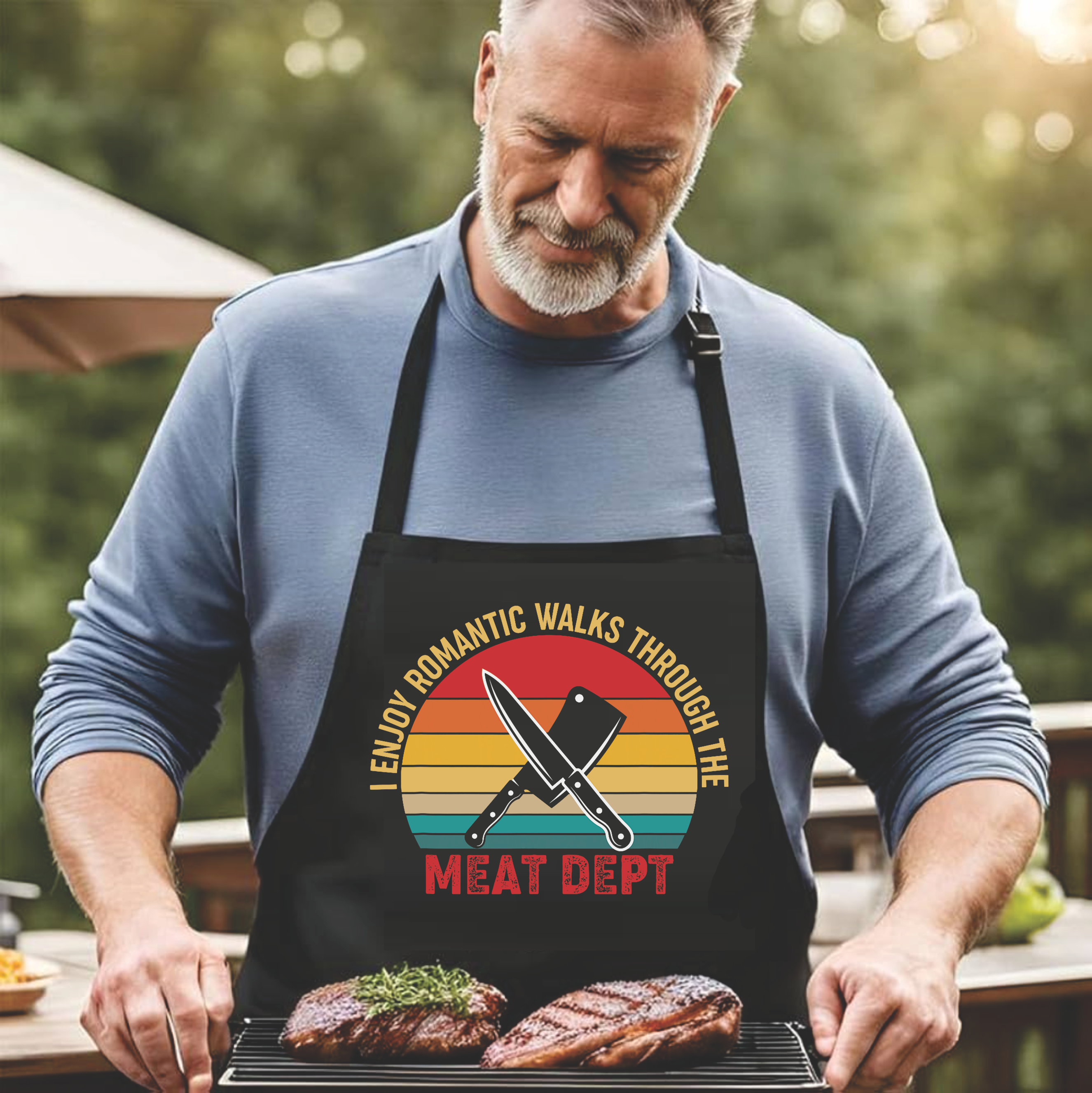 I Love Romantic Walks Through The Meat Dept. - DTF Transfer for Shirts & Aprons