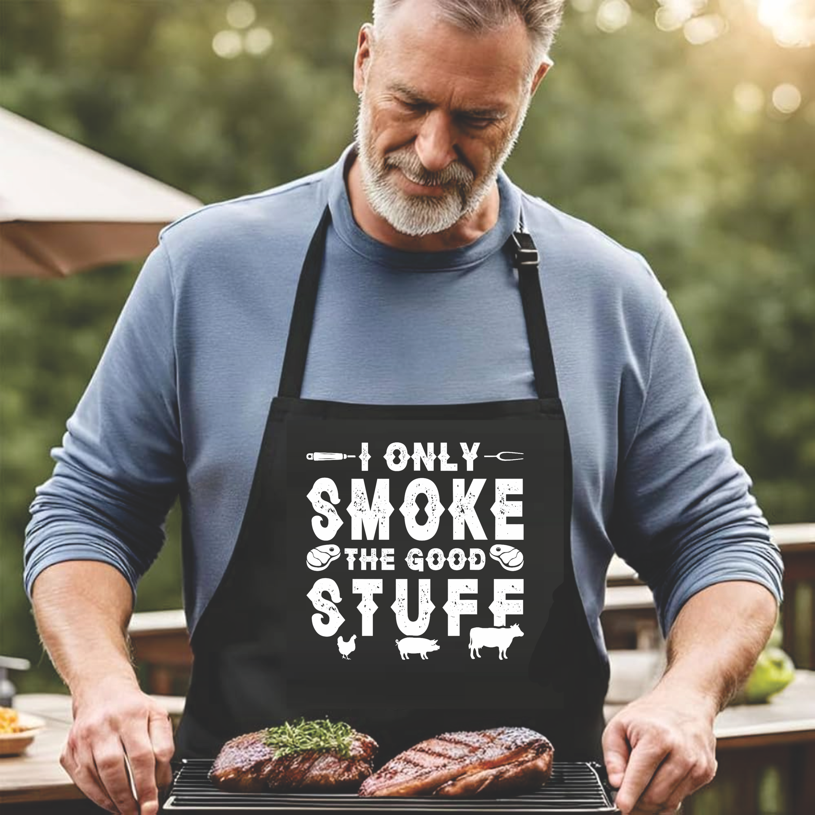 I Only Smoke The Good Stuff - DTF Transfer for Shirts & Aprons