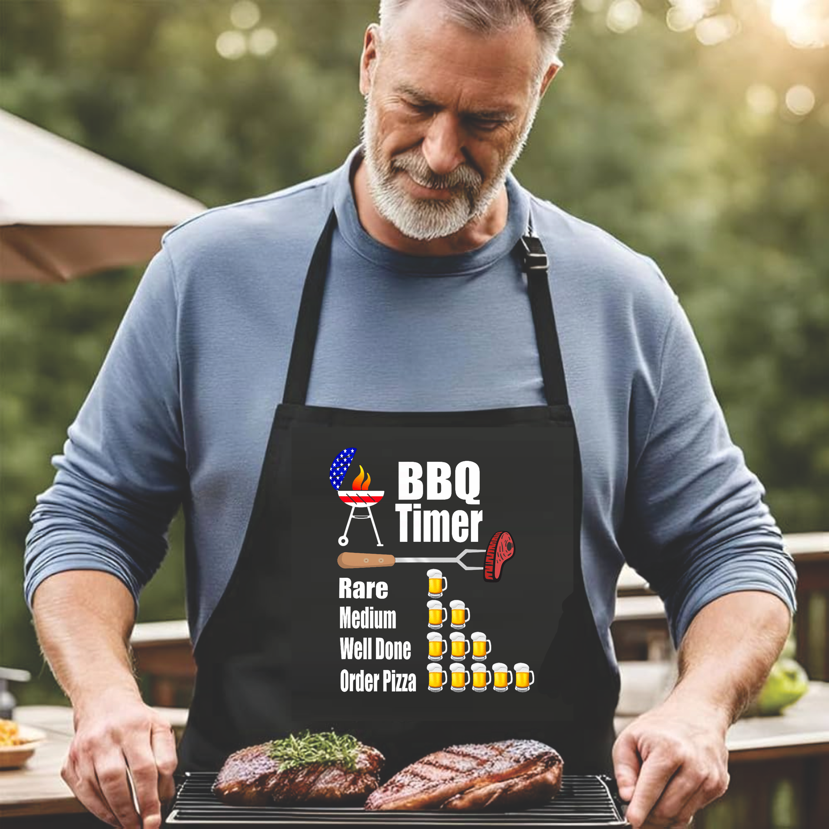 BBQ Timer - DTF Transfer for Shirts & Aprons