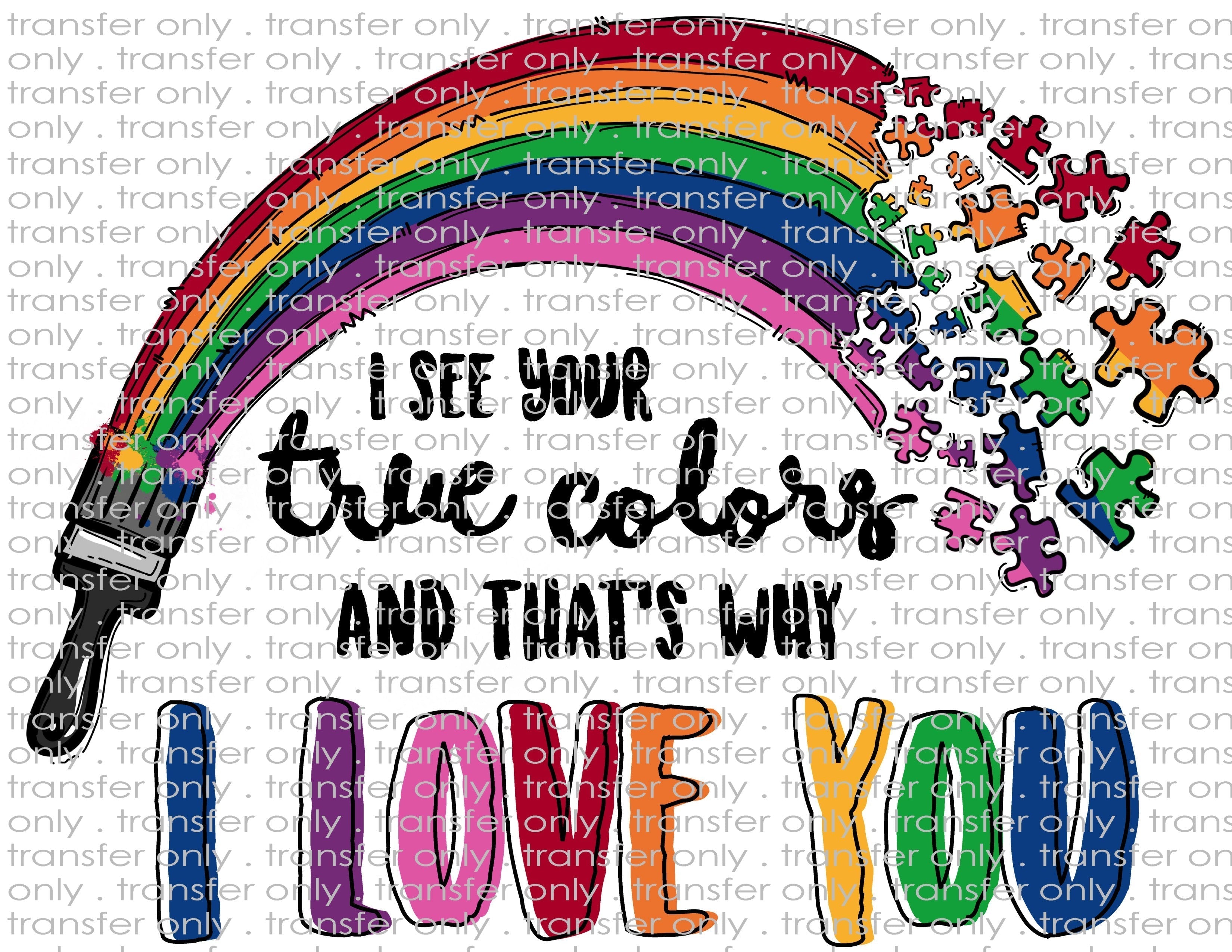 Awareness Autism Rainbow - Waterslide, Sublimation Transfers