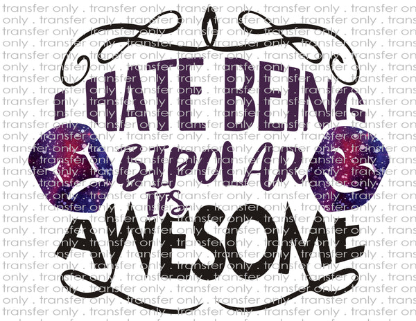 Waterslide, Sublimation Transfers - Funny Bipolar Awareness