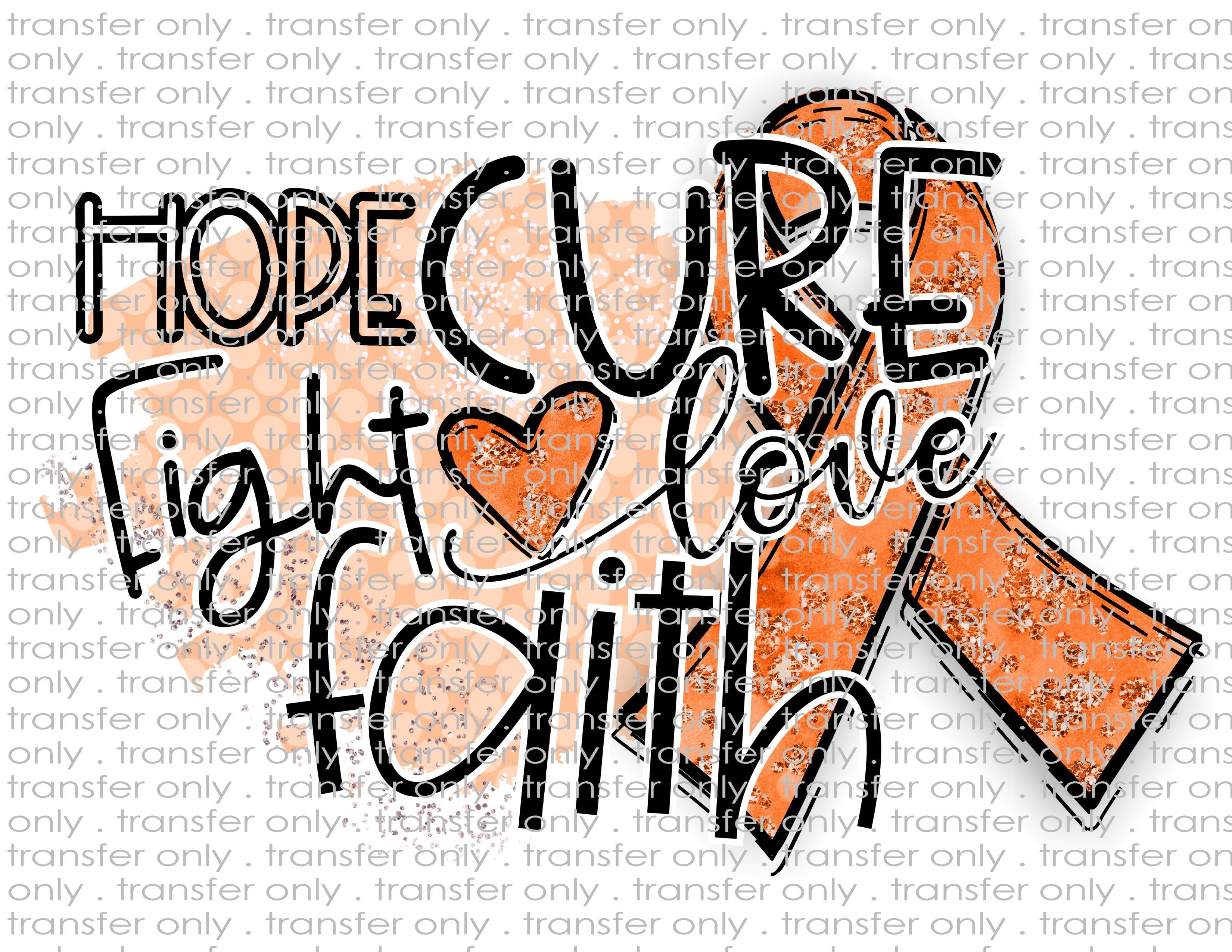 Orange Ribbon Awareness - Waterslide, Sublimation Transfers