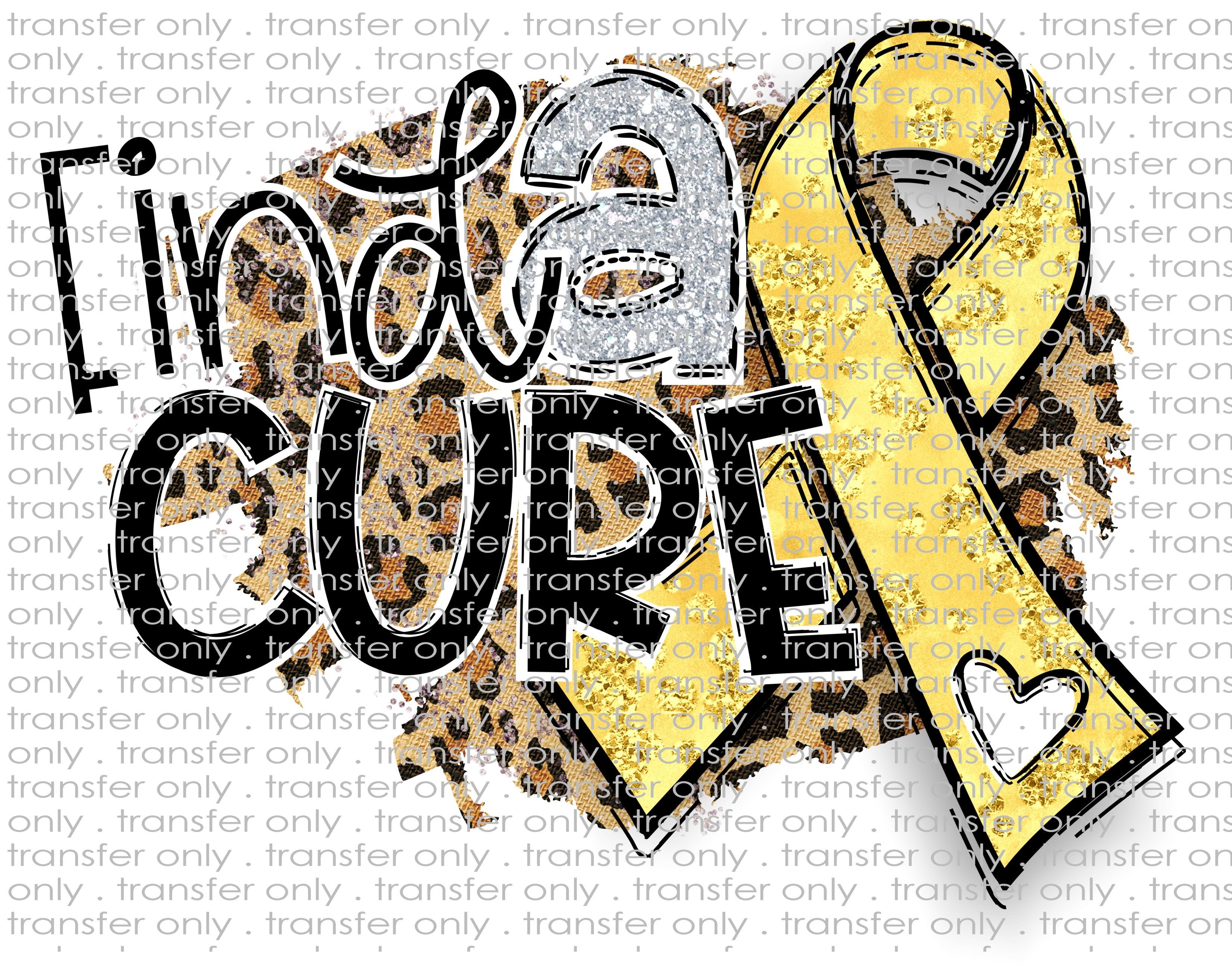 Yellow/Gold Ribbon Awareness - Waterslide, Sublimation Transfers