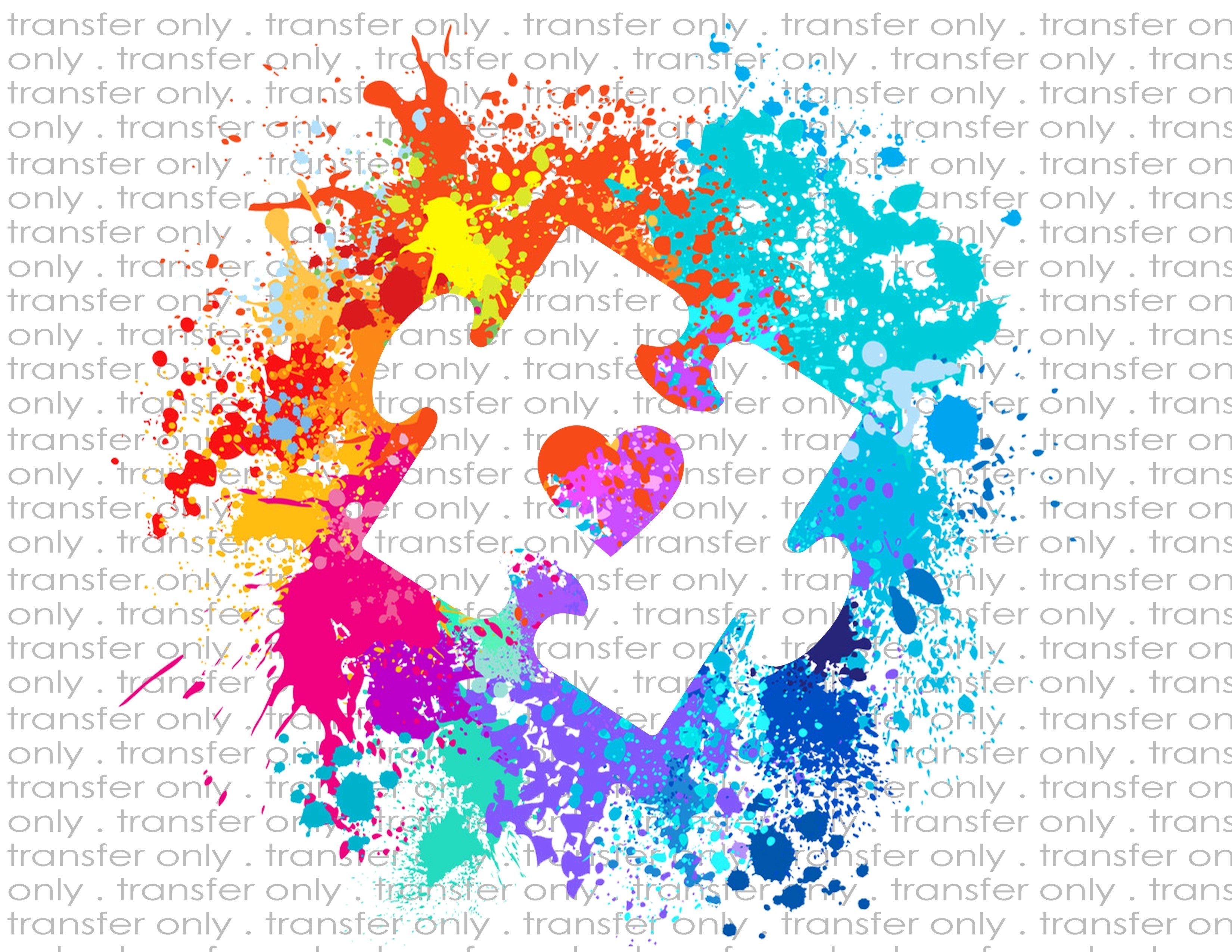 Autism Awareness - Waterslide, Sublimation Transfers