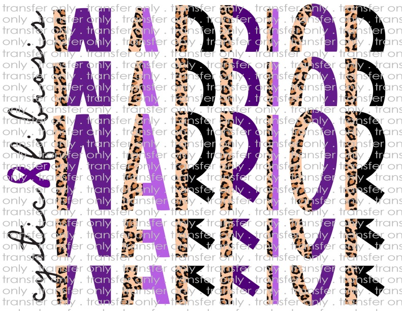 Cystic Fibrosis Warrior - Waterslide, Sublimation Transfers