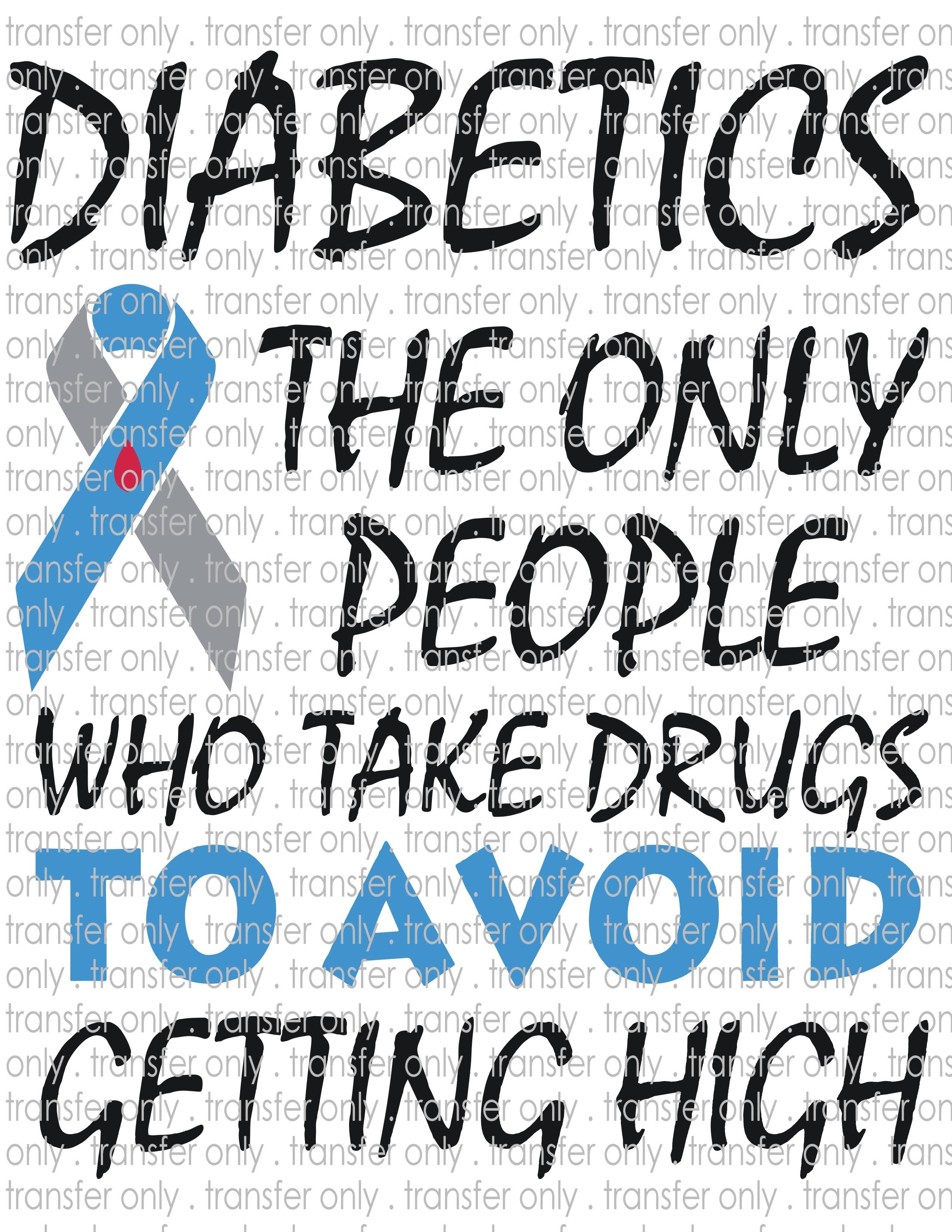 Diabetes Awareness - Waterslide, Sublimation Transfers