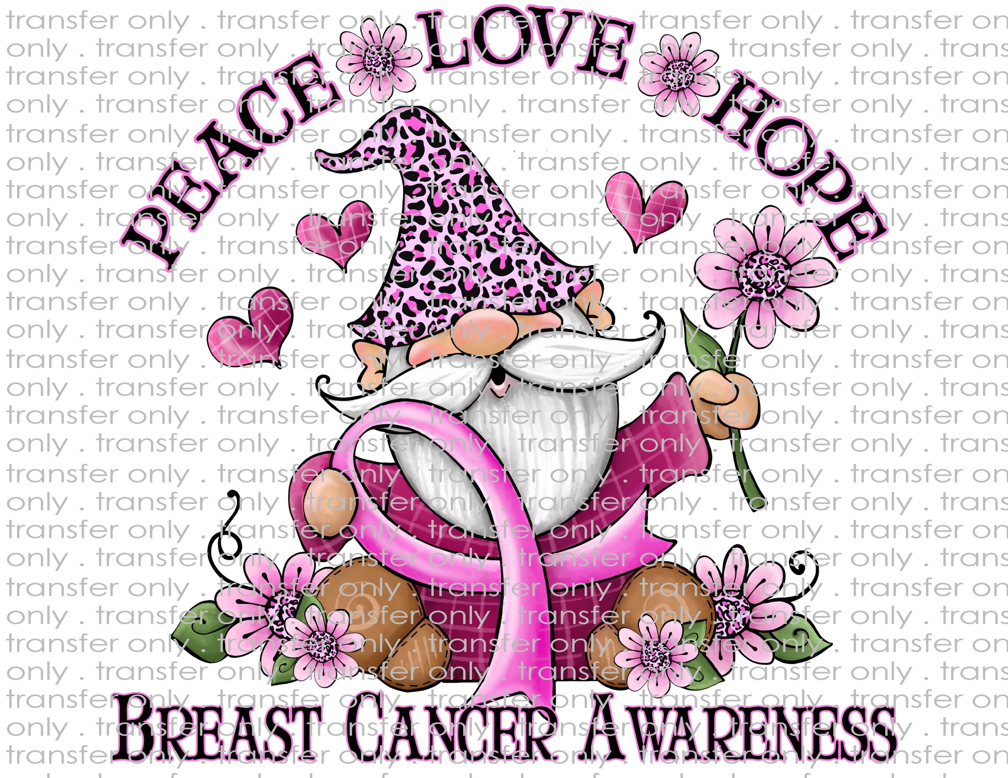 Breast Cancer Gnome - Waterslide, Sublimation Transfers