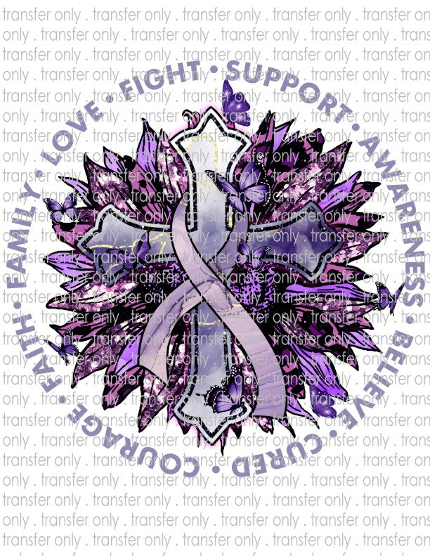 Purple Ribbon Awareness - Waterslide, Sublimation Transfers