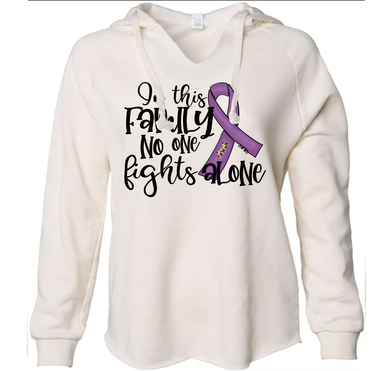 In This Family No One Fights Alone Purple Ribbon - DTF Transfer