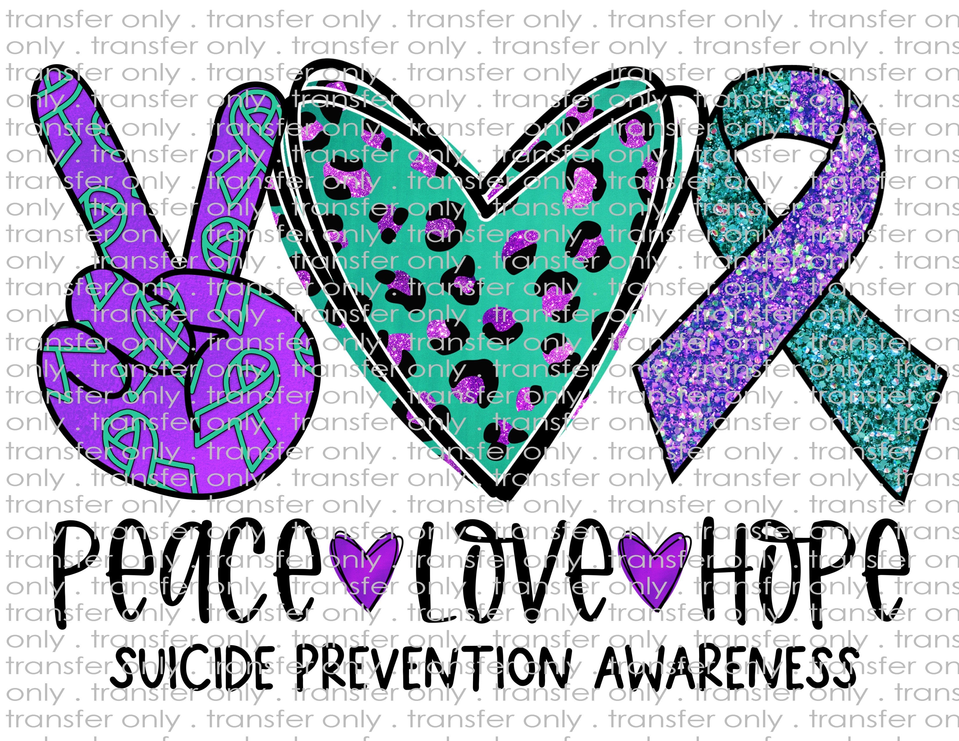 Suicide Prevention - Waterslide, Sublimation Transfers