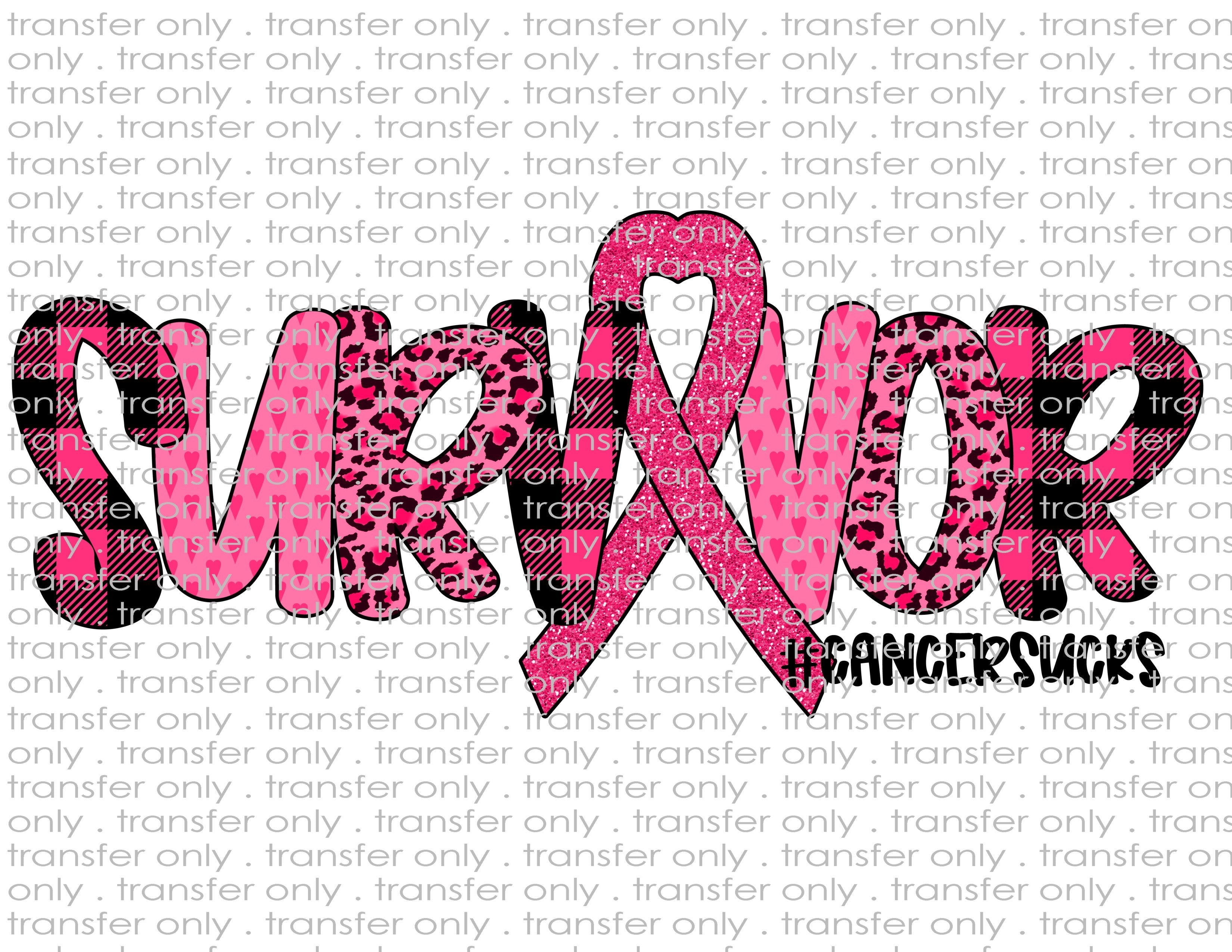 Survivor Pink Ribbon - Waterslide, Sublimation Transfers