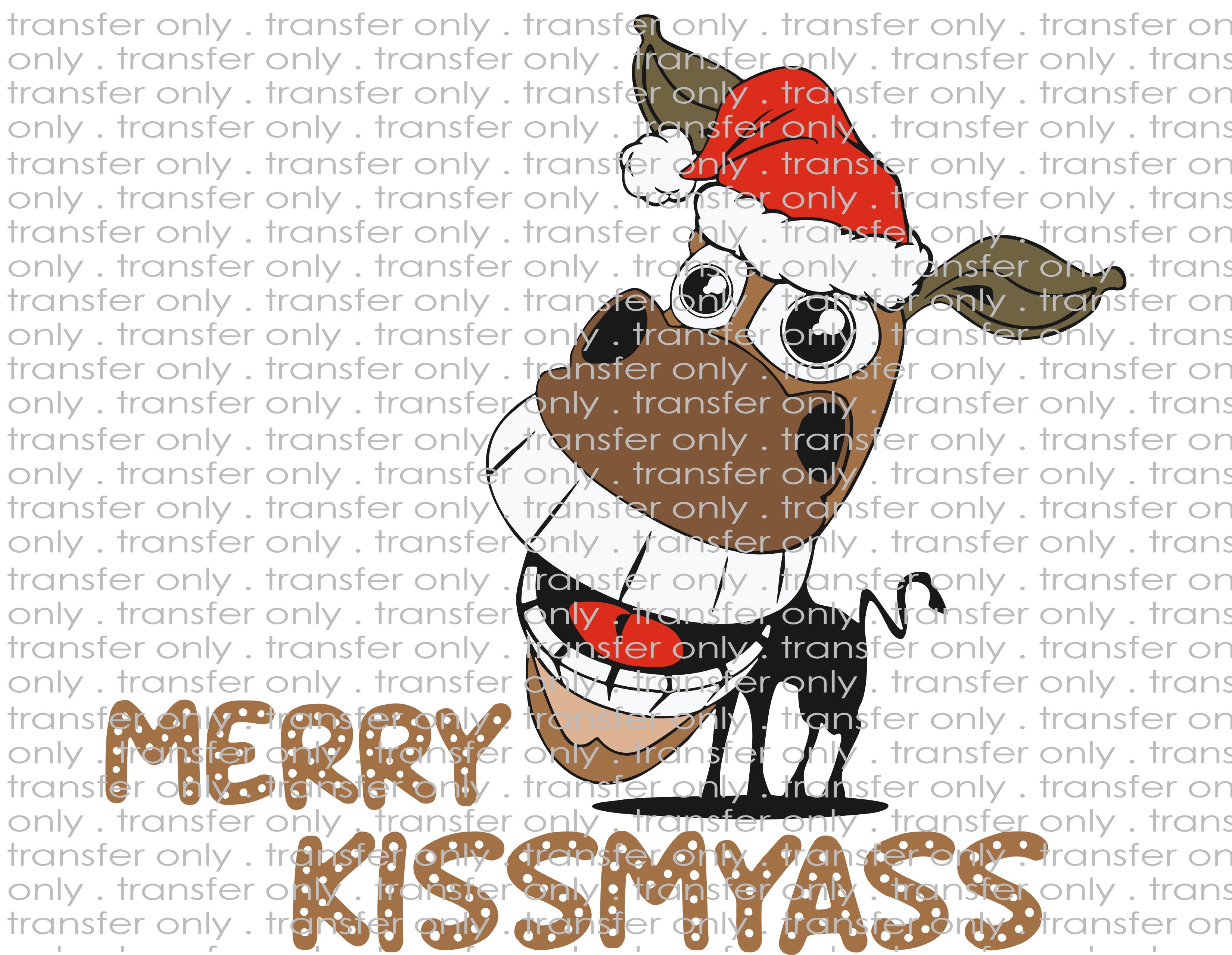 Merry Kiss My Ass Donkey - Waterslide, Sublimation Transfers