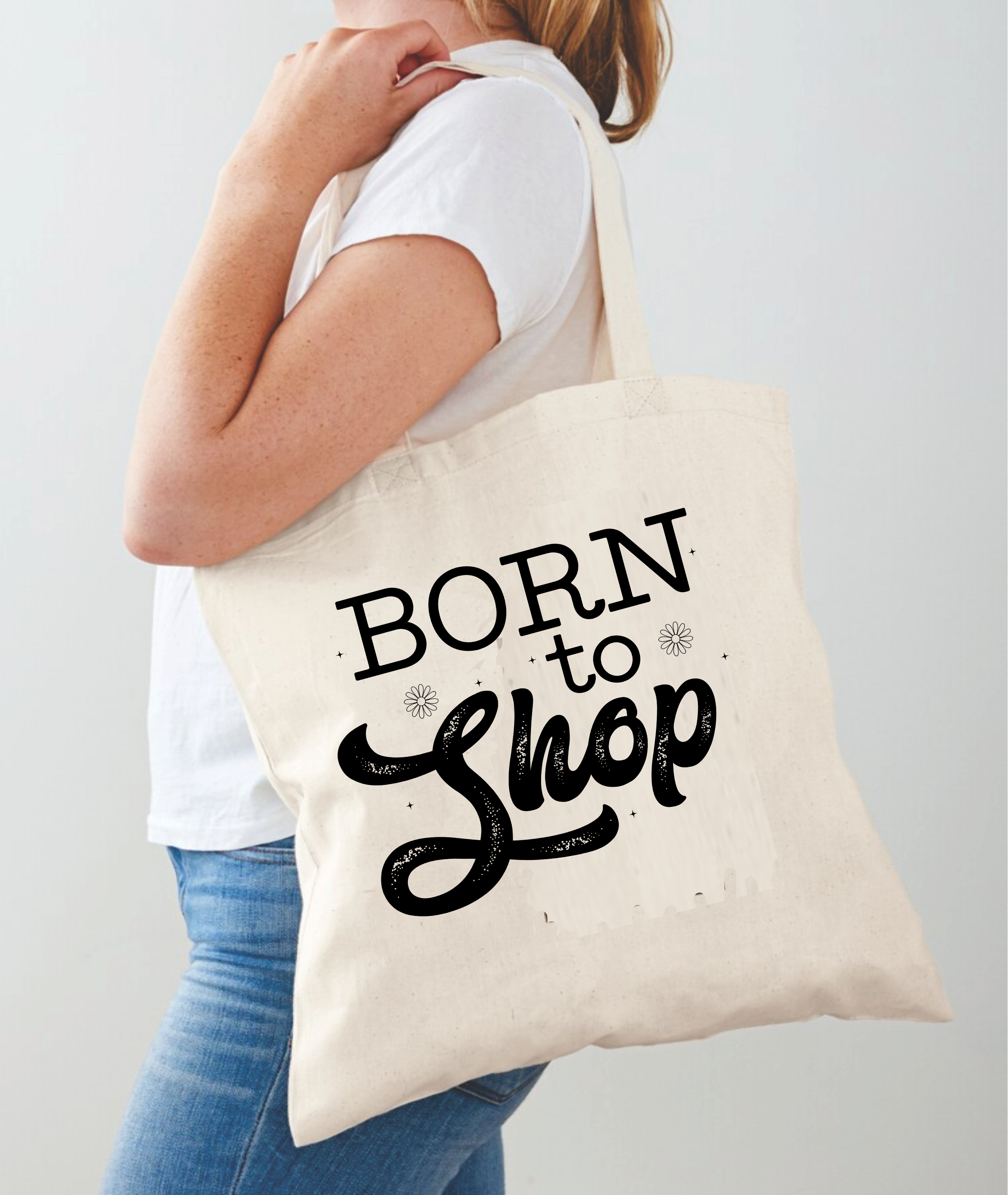 Born To Shop - Tote Bag Design - DTF & Sublimation