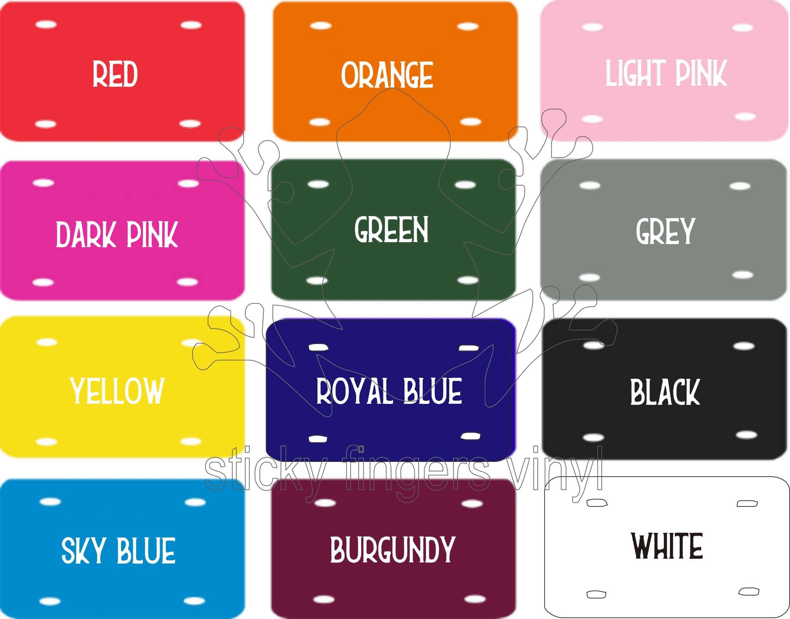 Heavy Plastic -  License Plate Blanks