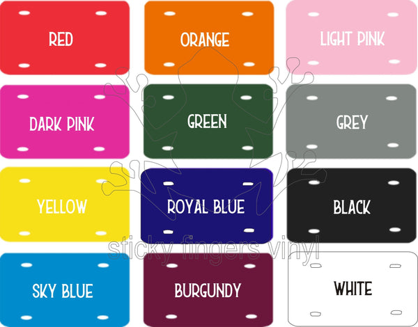 Heavy Plastic -  License Plate Blanks