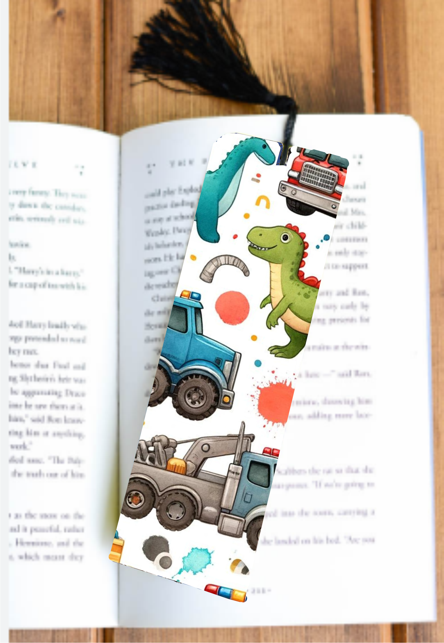 Kids Dino & Trucks - Bookmark - Sublimation Transfer