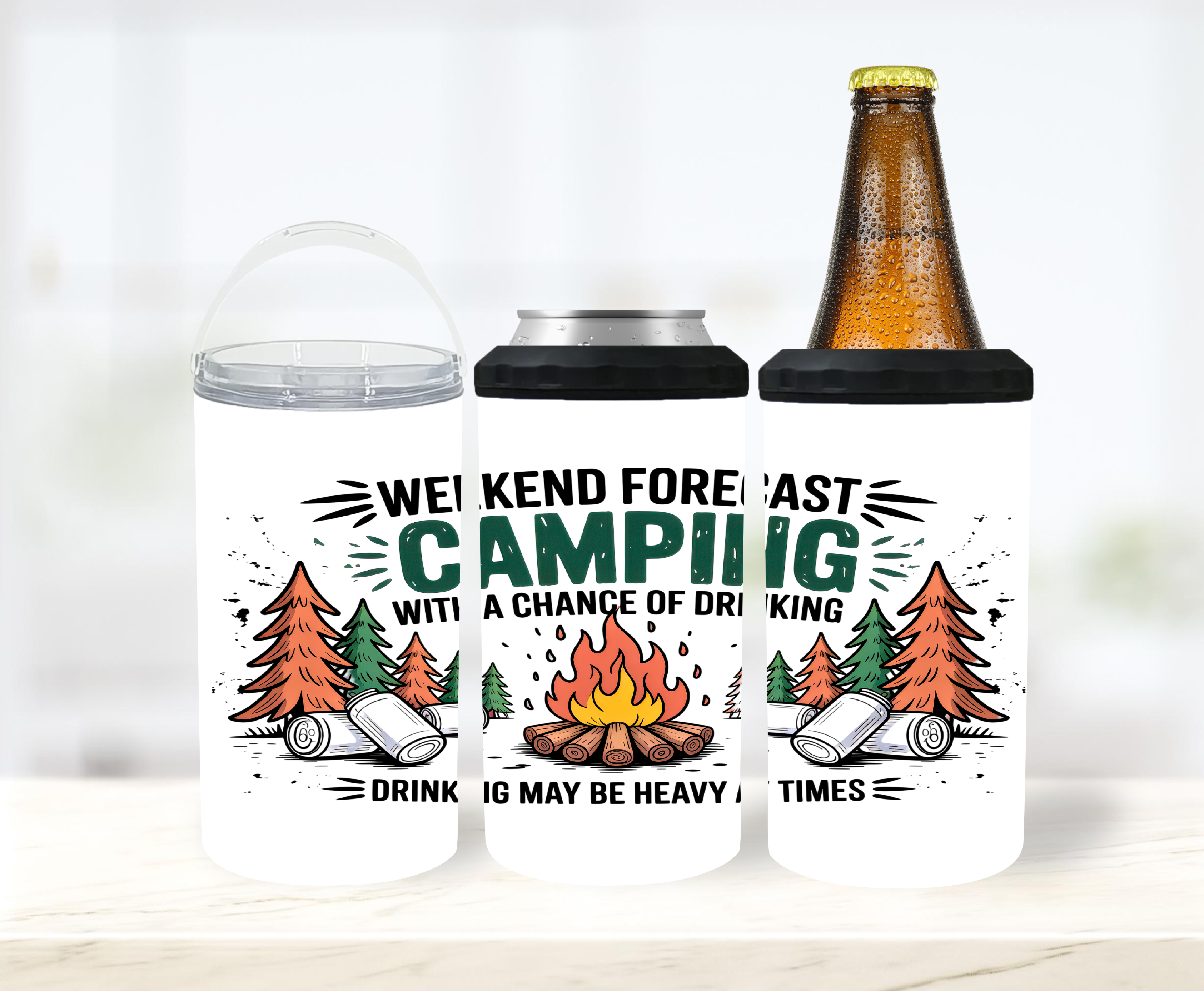 Weekend Forecast With Chance Of Heavy Drinking - 12 oz Can Holders & Slap Wrap - Sublimation Transfers