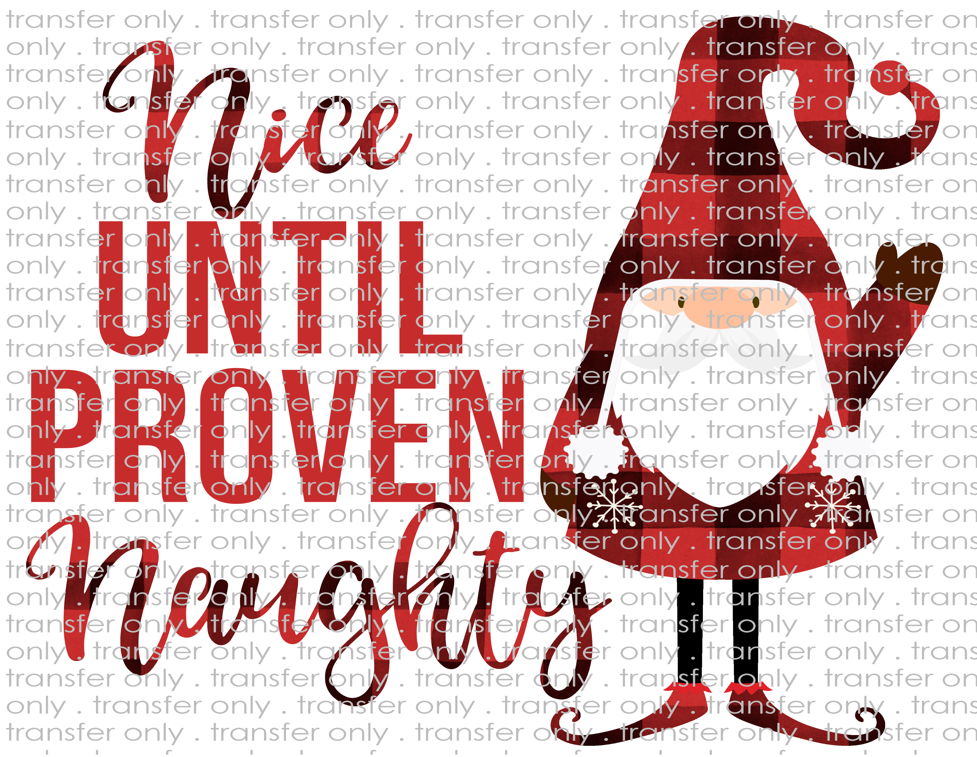 Nice/Naughty Elf - Waterslide, Sublimation Transfers