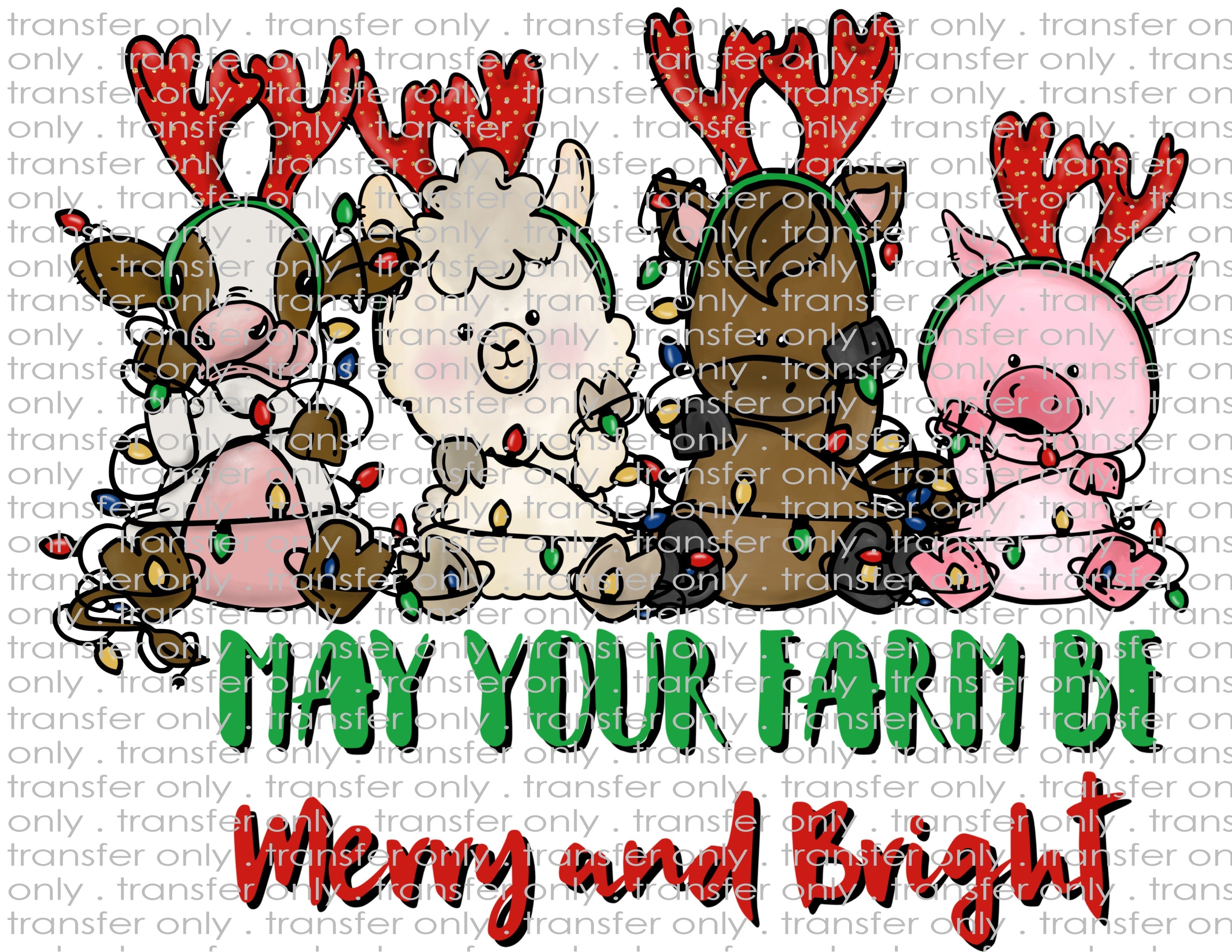 Farm Animal Christmas - Waterslide, Sublimation
