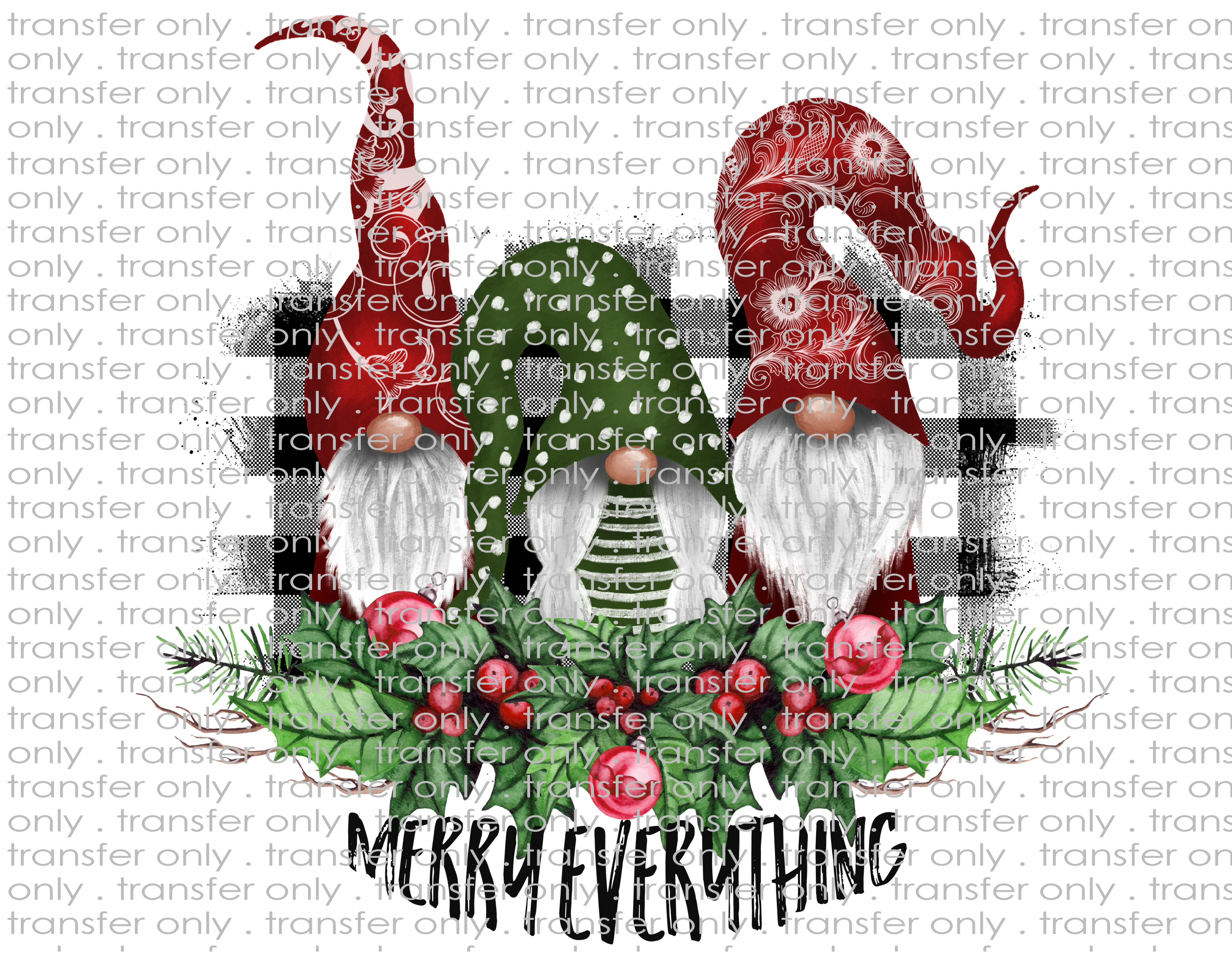 Christmas Gnomes - Waterslide, Sublimation Transfers