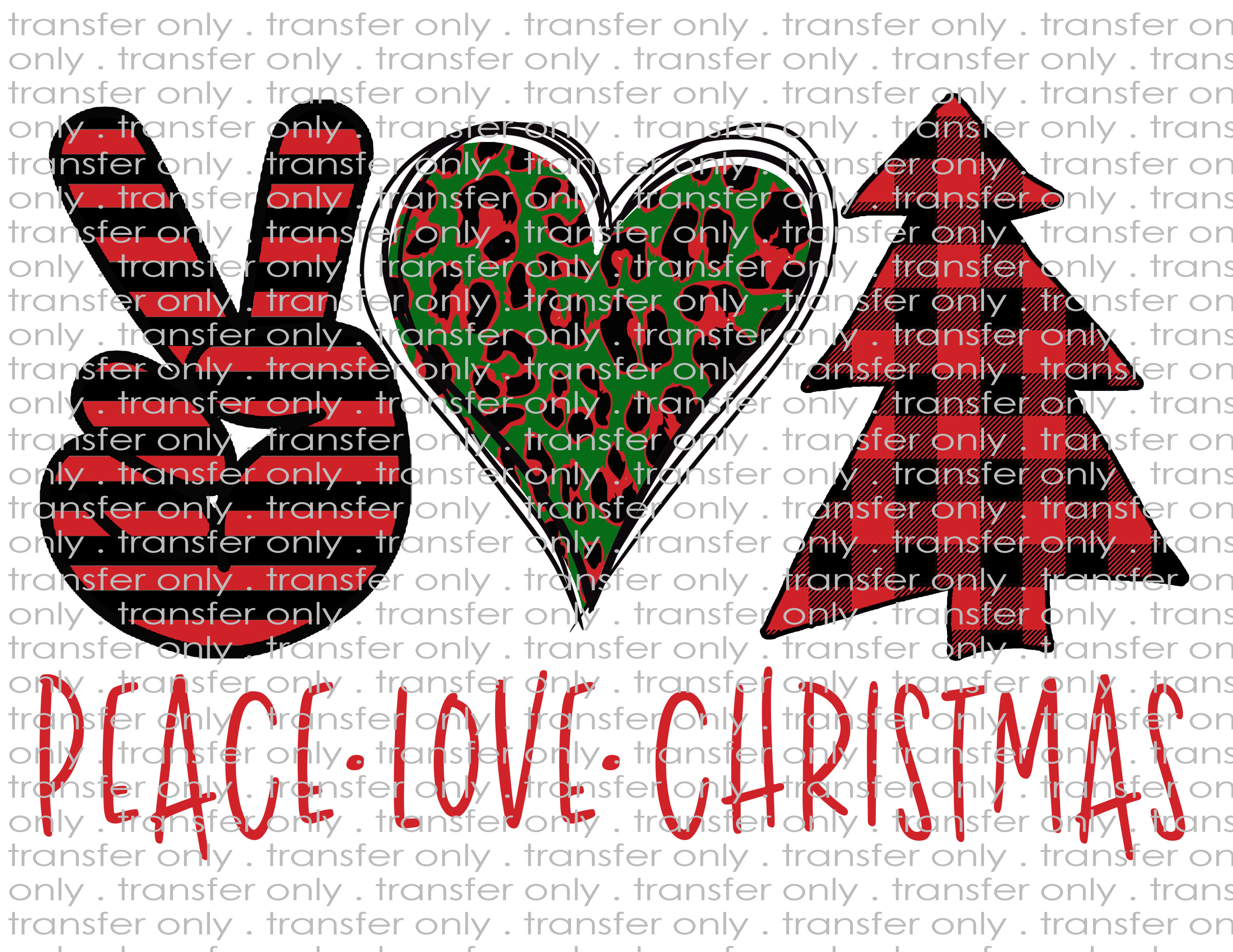 Christmas Peace Love - Waterslide, Sublimation Transfers
