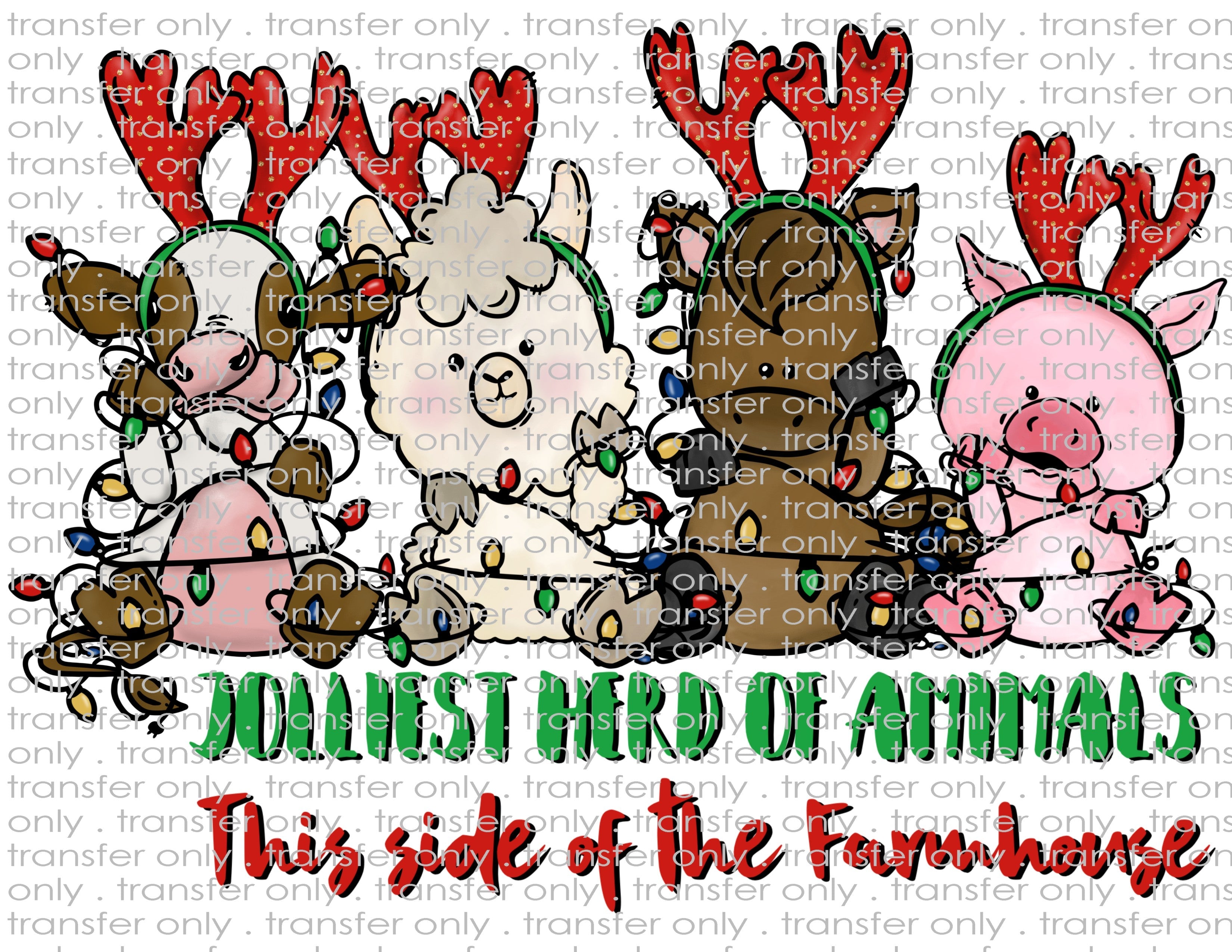 Farm Animal Christmas - Waterslide, Sublimation