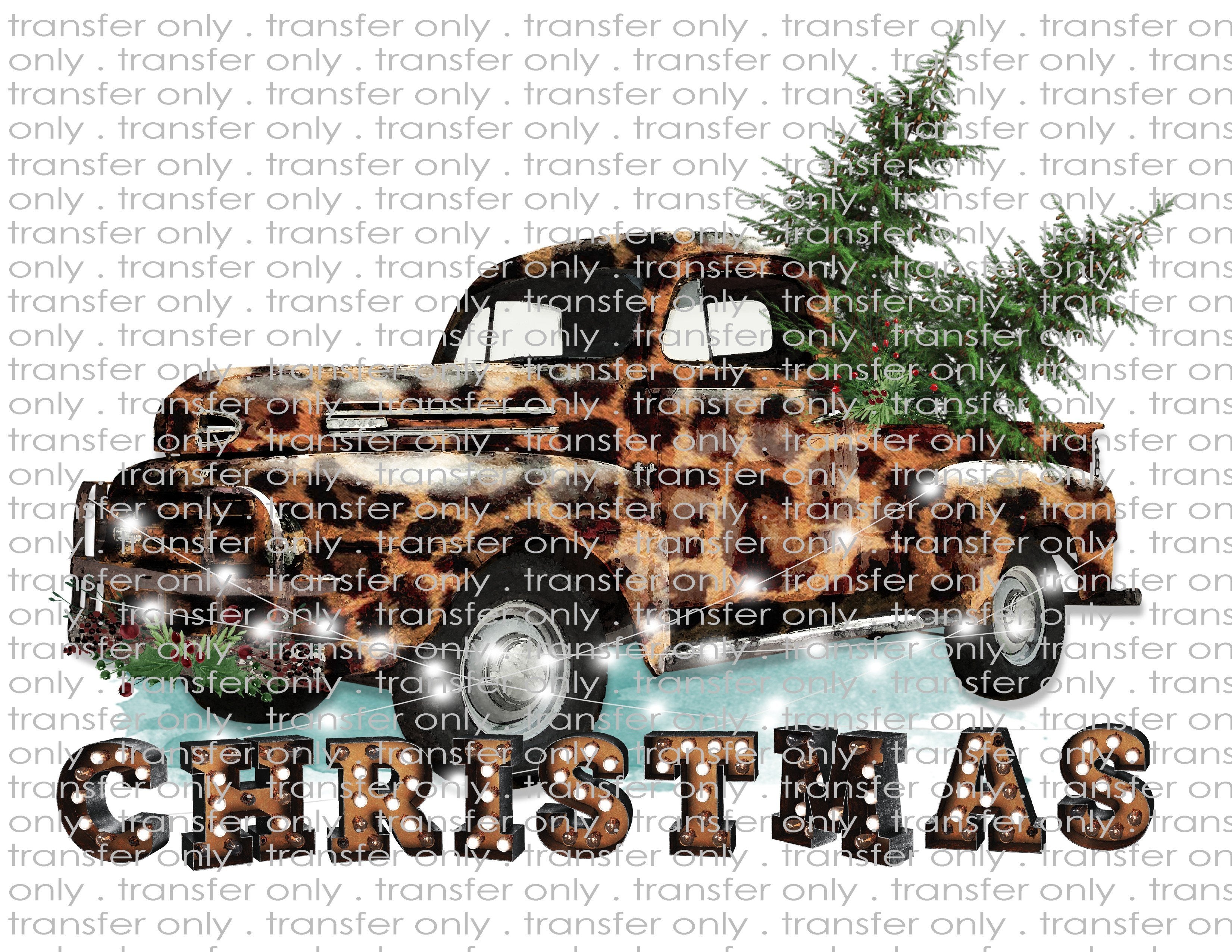 Christmas Leopard Truck - Waterslide, Sublimation Transfers