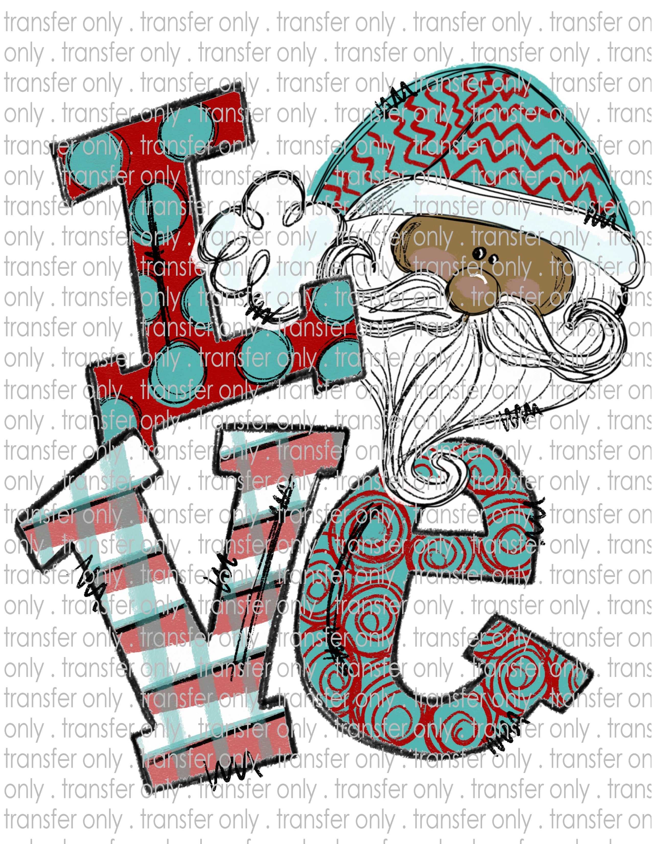 Love Santa - Waterslide, Sublimation Transfers