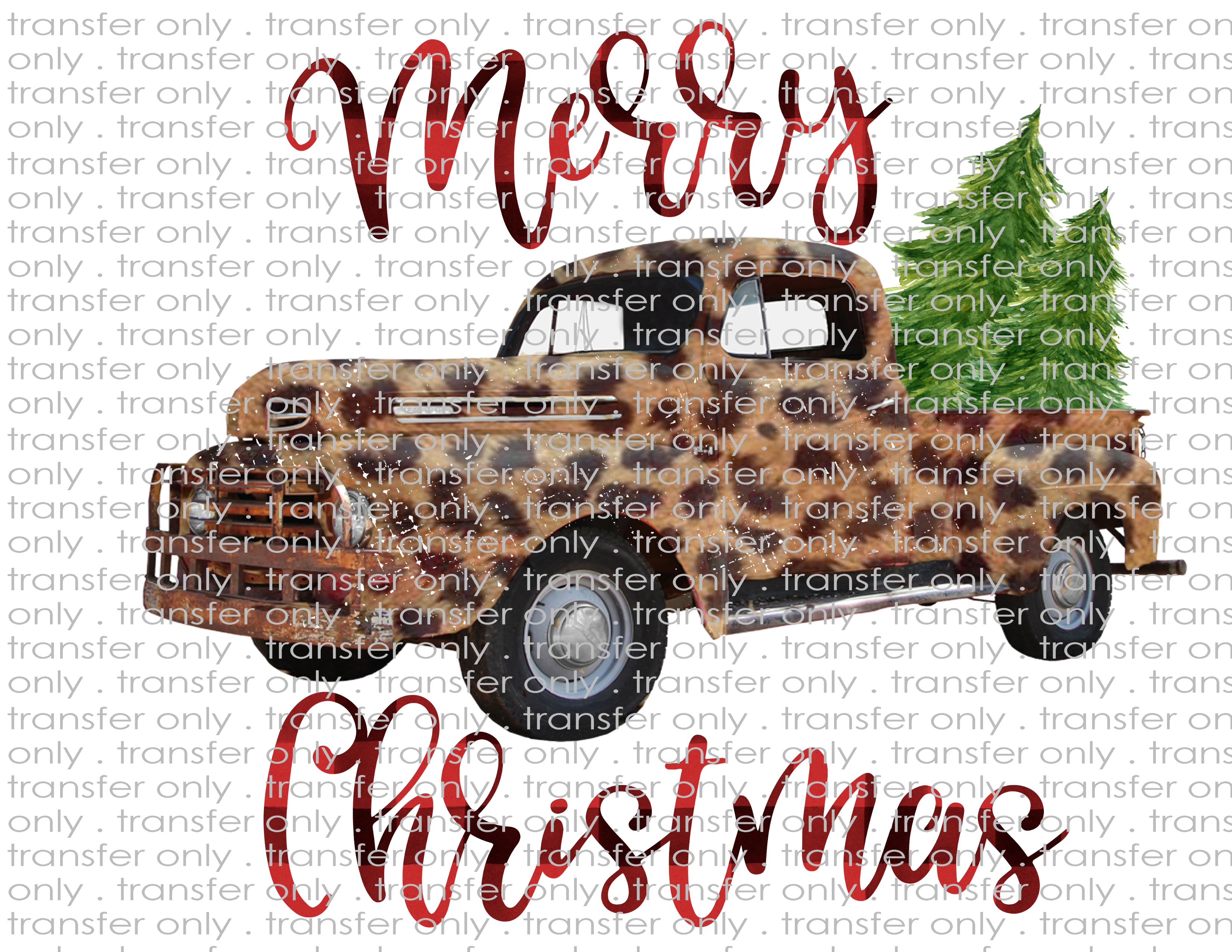 Leopard Merry Christmas - Waterslide, Sublimation Transfers