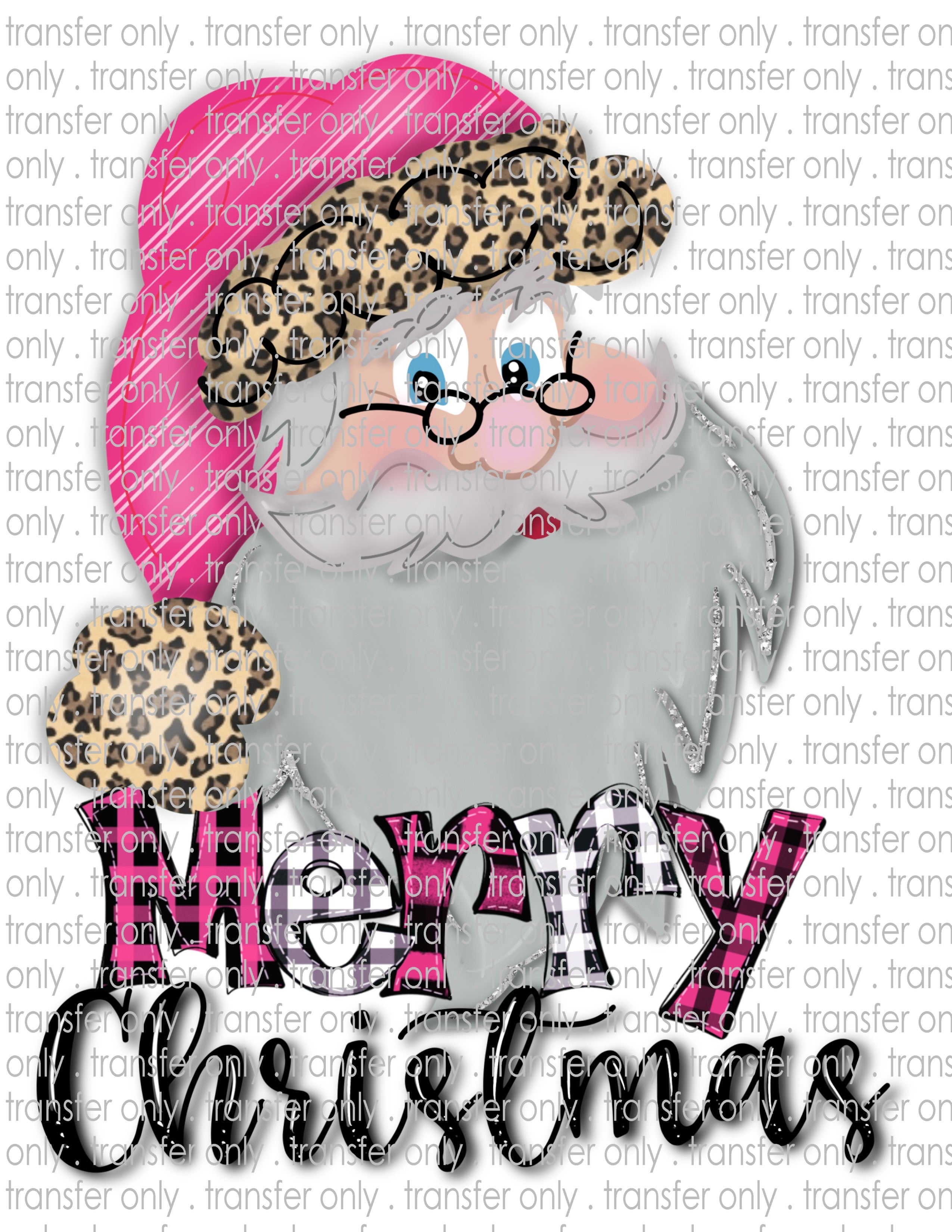 Pink Santa Christmas - Waterslide, Sublimation Transfers