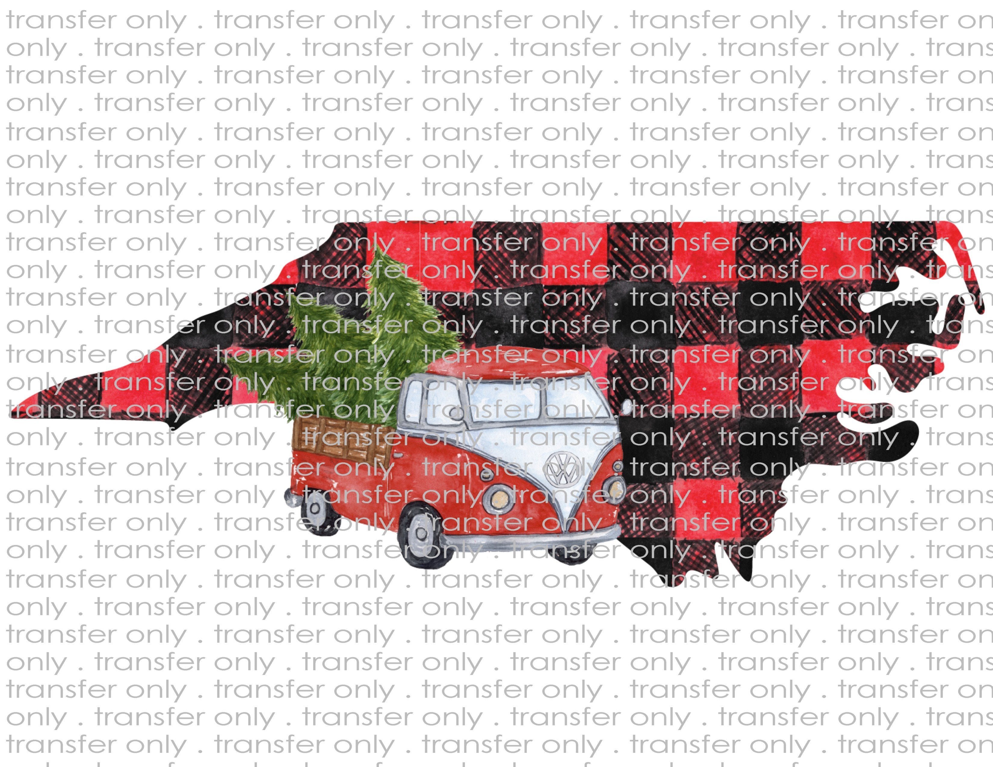 All States Available - Buffalo Plaid - Christmas - Waterslide, Sublimation Transfers