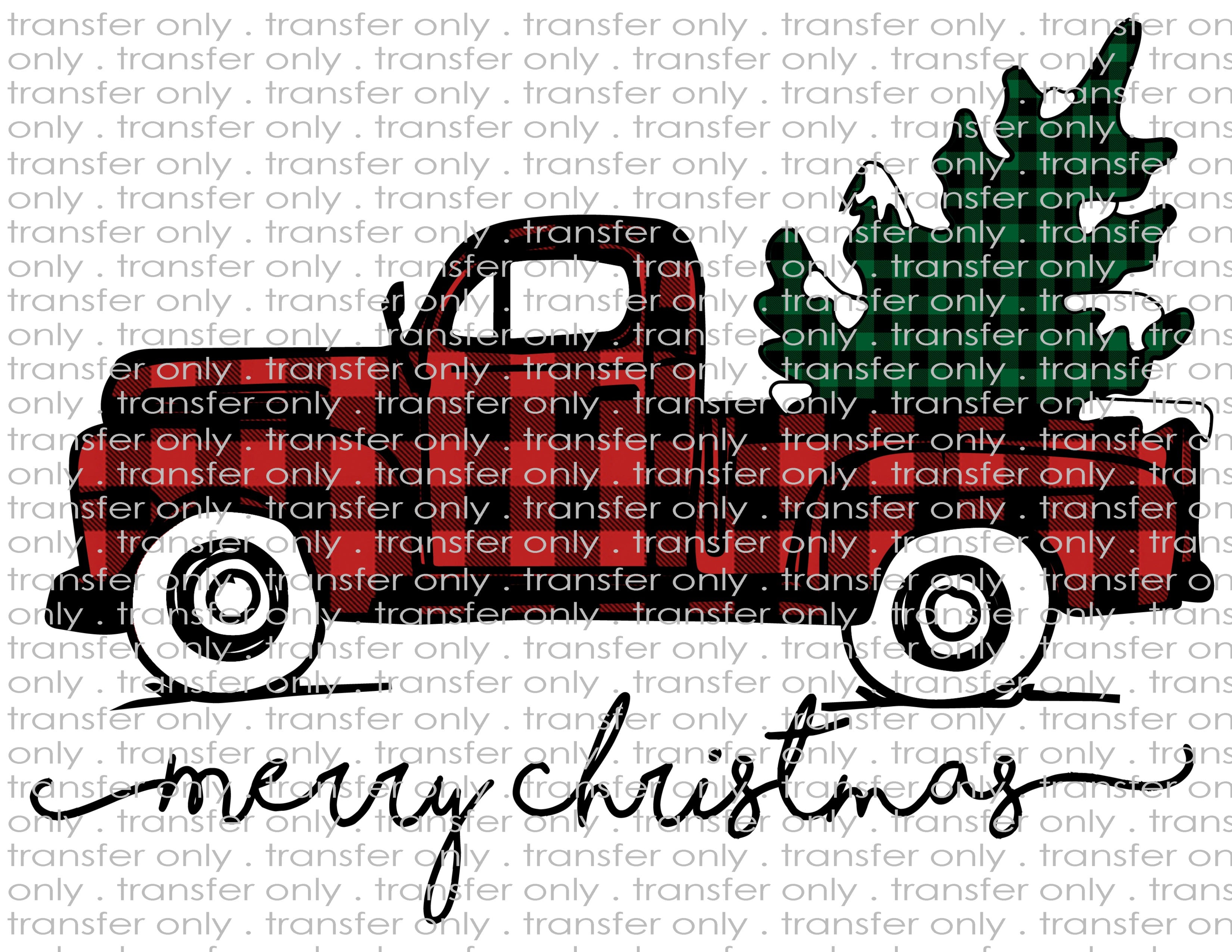 Buffalo Plaid Christmas Truck - Waterslide, Sublimation