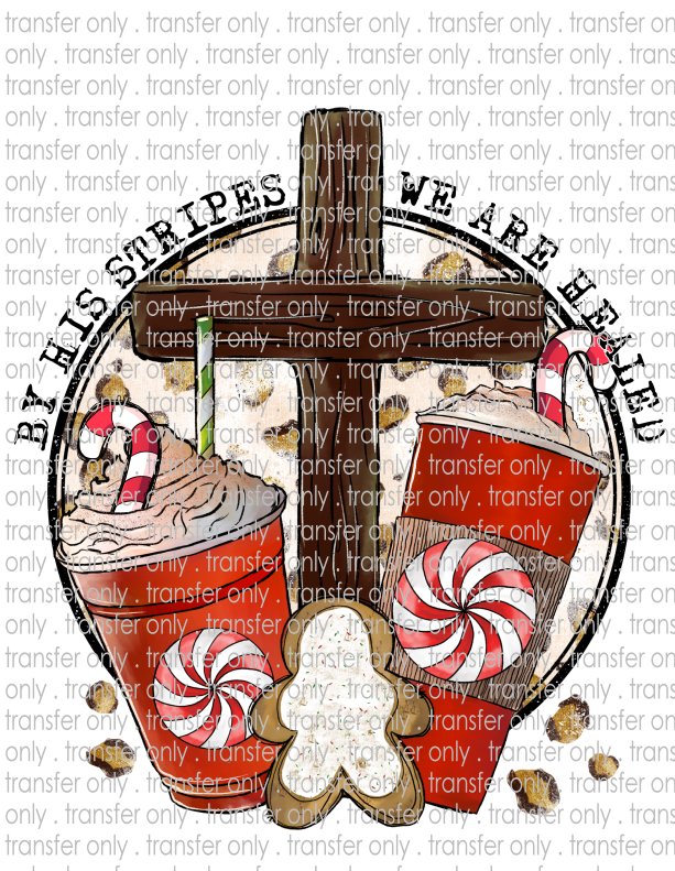 By His Stripes We Are Healed- Waterslide, Sublimation Transfers