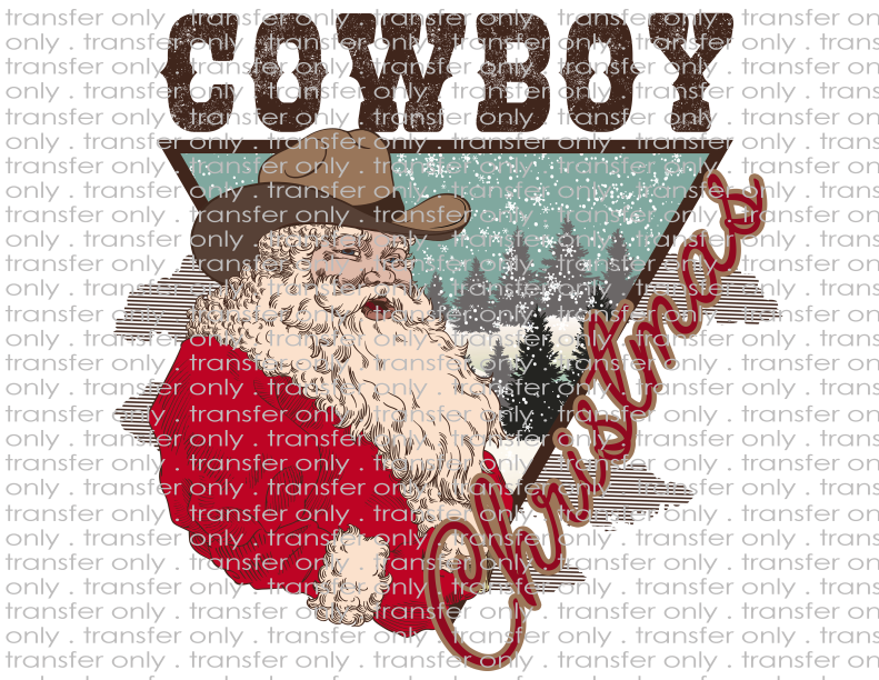 Cowboy Christmas - Waterslide, Sublimation Transfers
