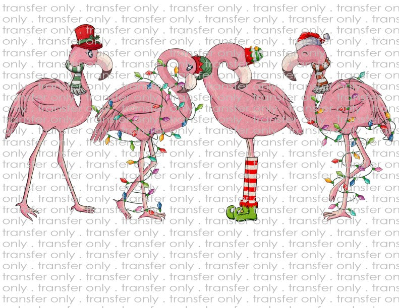 Christmas Flamingos - Waterslide, Sublimation Transfers