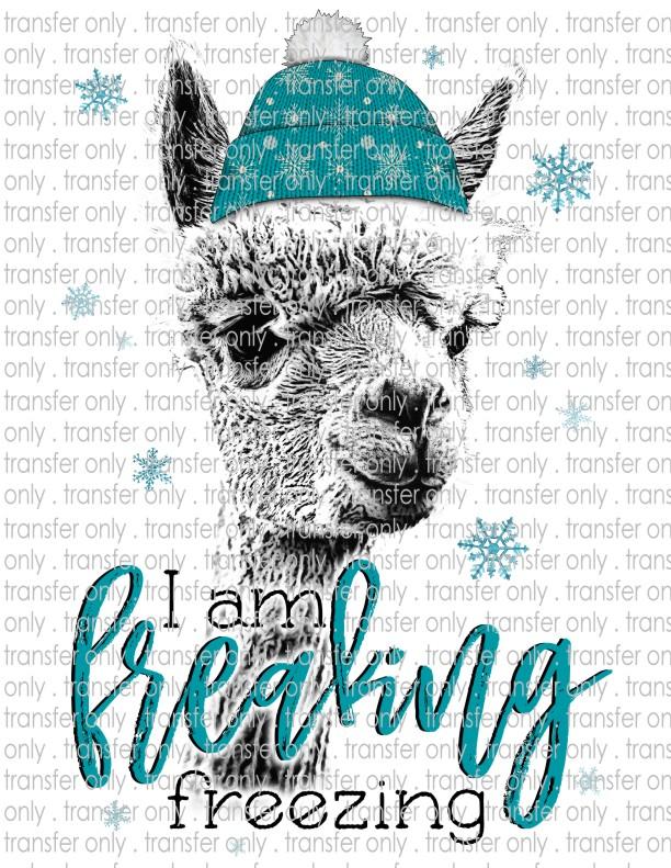 I Am Freezing Llama - Waterslide, Sublimation Transfers