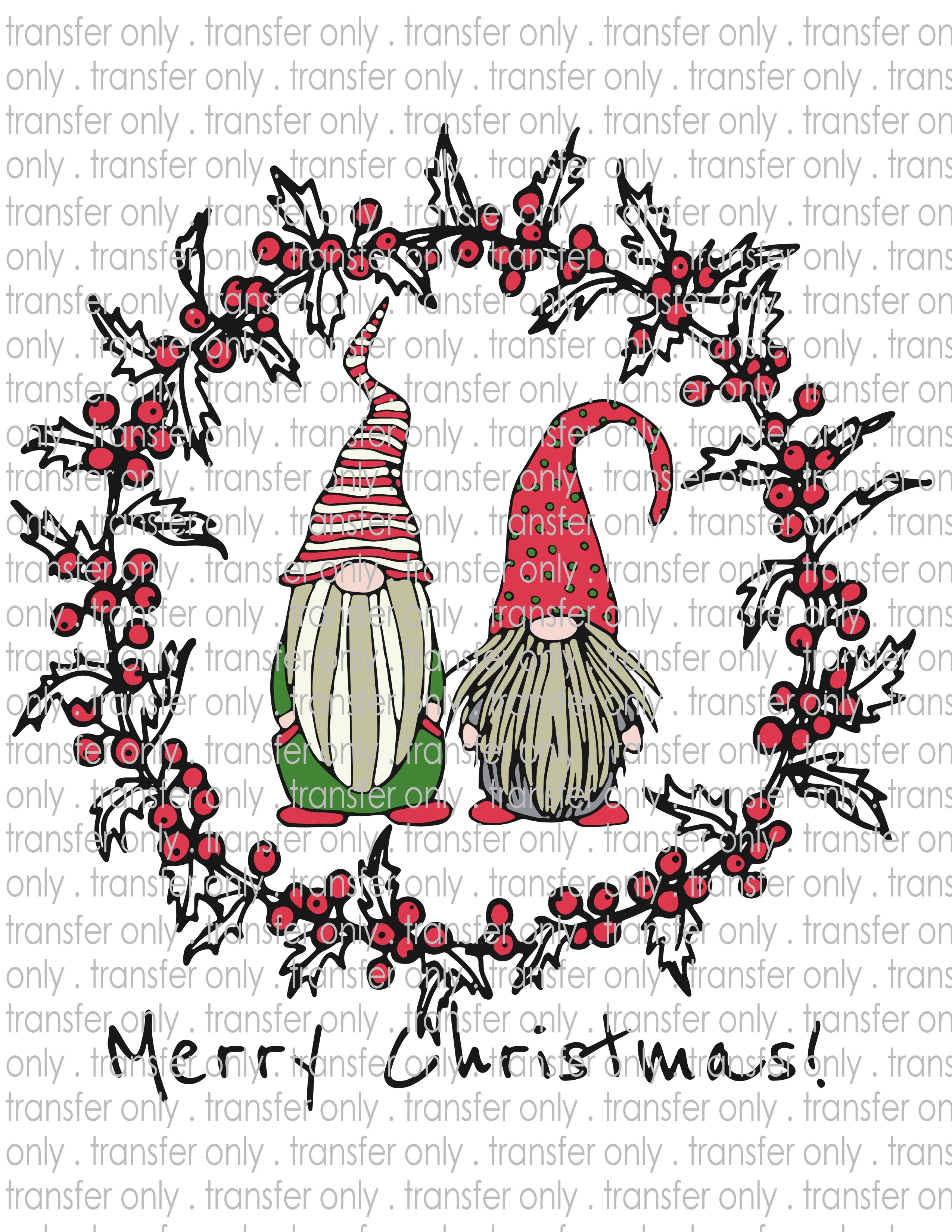 Gnome Wreath - Waterslide, Sublimation Transfers