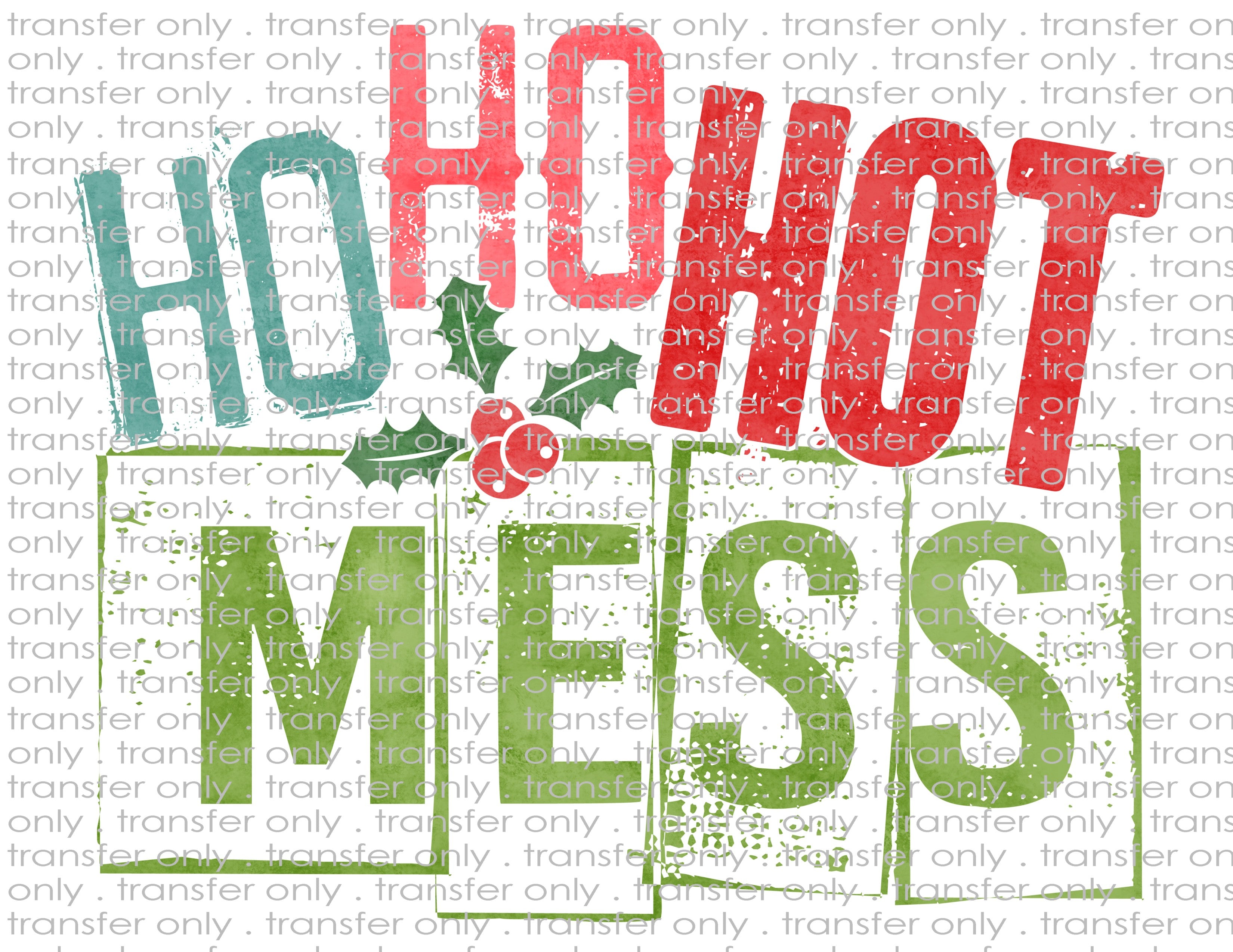 Ho Ho Hot Mess - Waterslide, Sublimation Transfers