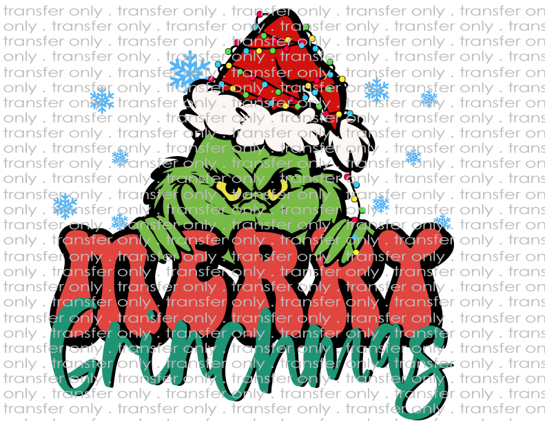 Merry Christmas Green Guy - Waterslide, Sublimation Transfers